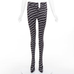 rare BALENCIAGA Runway Demna Pantashoe logo high heel boots pants IT38 EU37