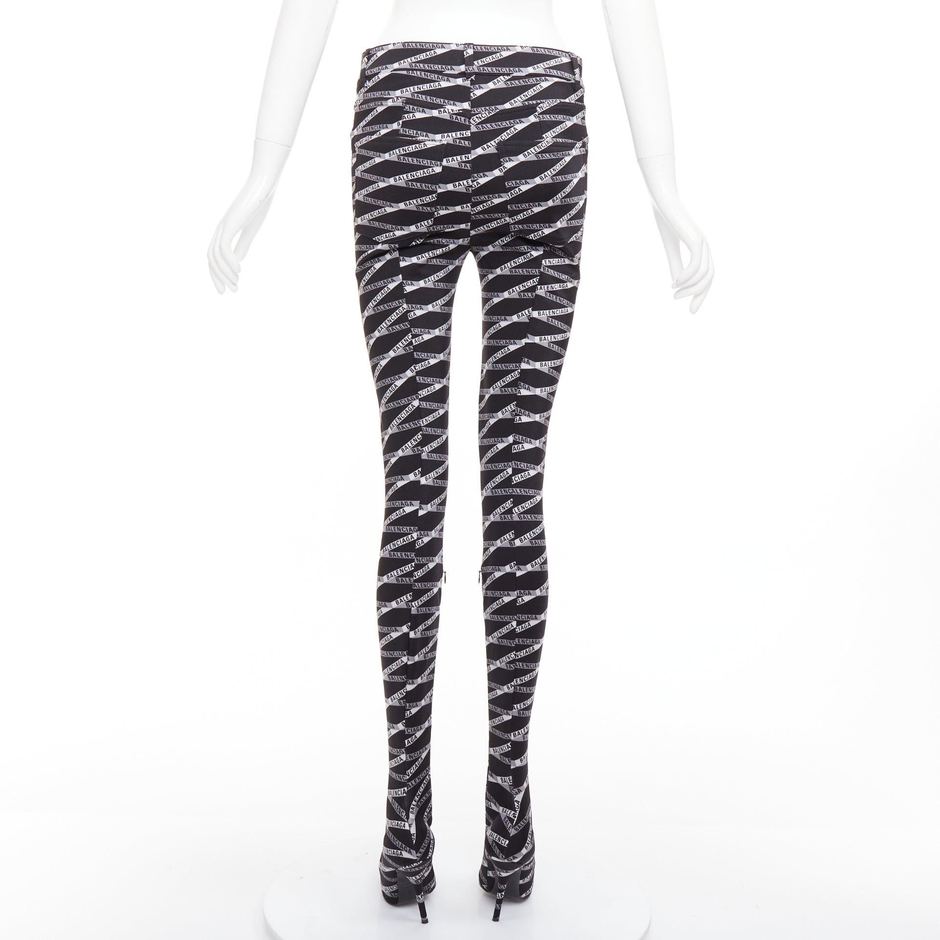 rare BALENCIAGA Runway Demna Pantashoe logo high heel boots pants IT38 EU37 In Good Condition For Sale In Hong Kong, NT