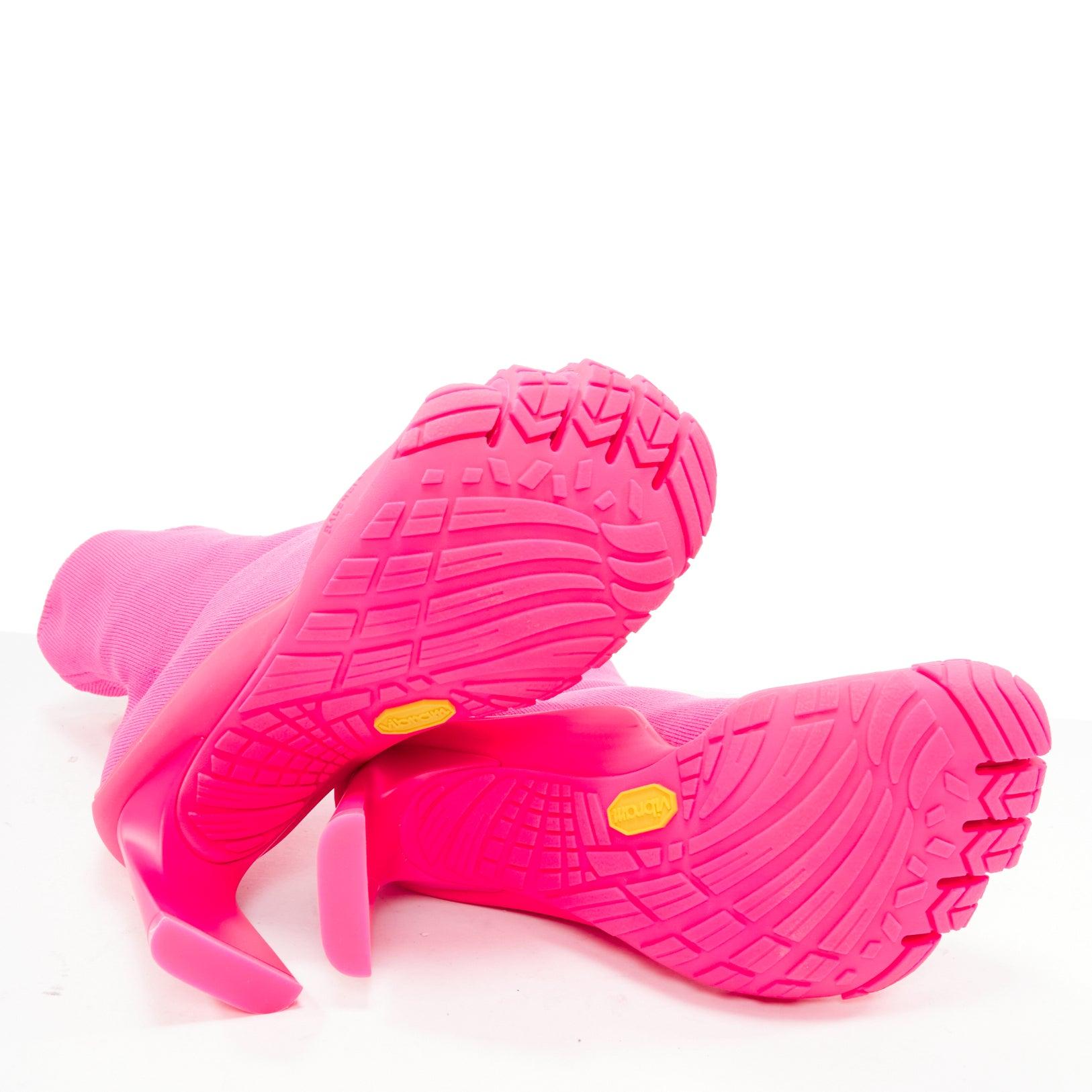 rare BALENCIAGA Vibram Toe hot pink 5-toe technical fabric sock boots EU37 5