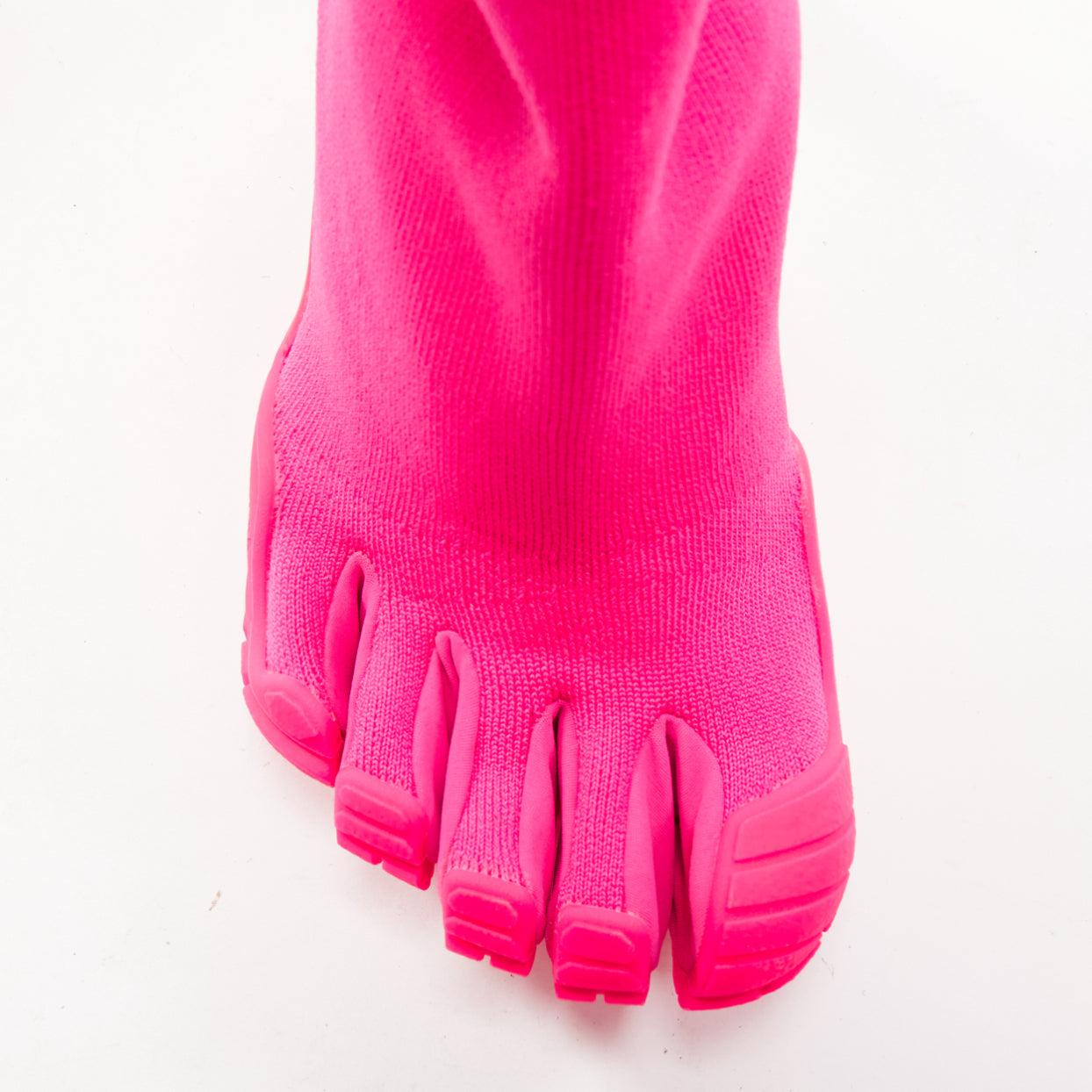 rare BALENCIAGA Vibram Toe hot pink 5-toe technical fabric sock boots EU37 1