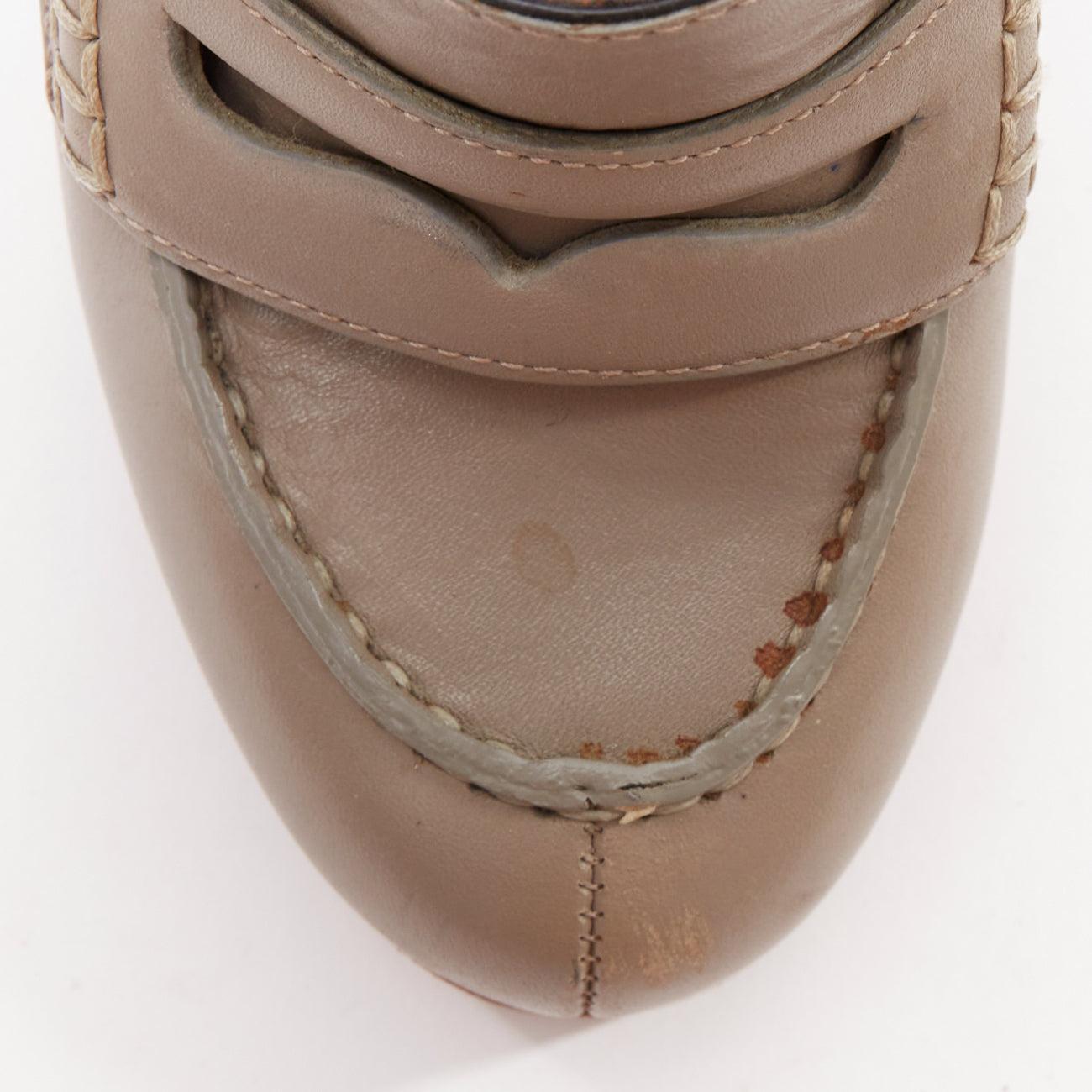 rare BALENCIAGA Vintage grey leather colourful wooden block heel loafer EU37 For Sale 1