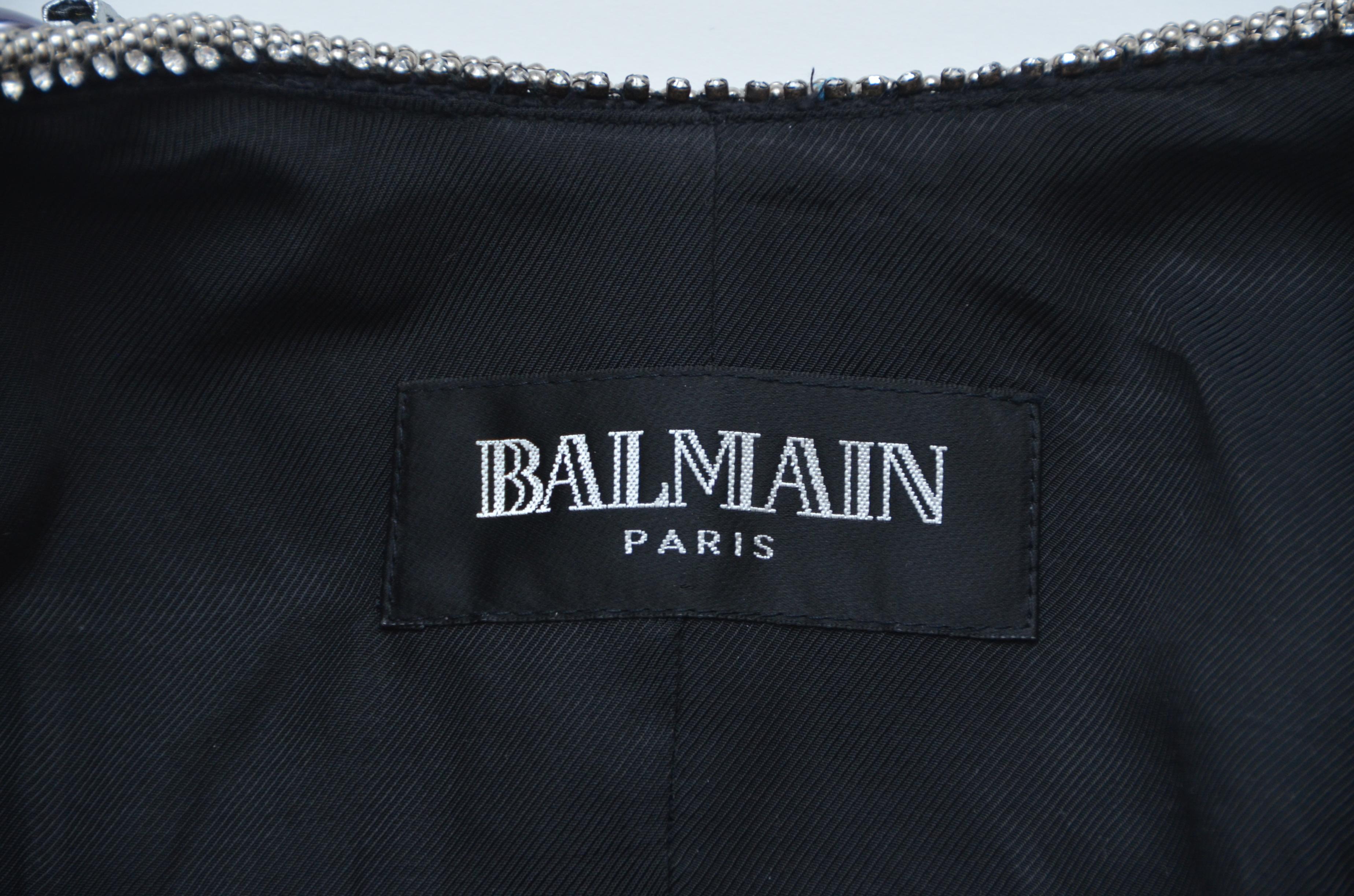 Rare Balmain Spring 2009 RTW Crystals And Faux Pearls Embellished Jacket  36 FR  For Sale 2