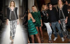 Rare Balmain Spring 2009 RTW Crystals And Faux Pearls Embellished Jacket  36 FR