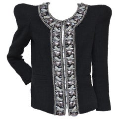 Rare Balmain Spring 2009 RTW Crystals And Faux Pearls Embellished Jacket  36 FR 