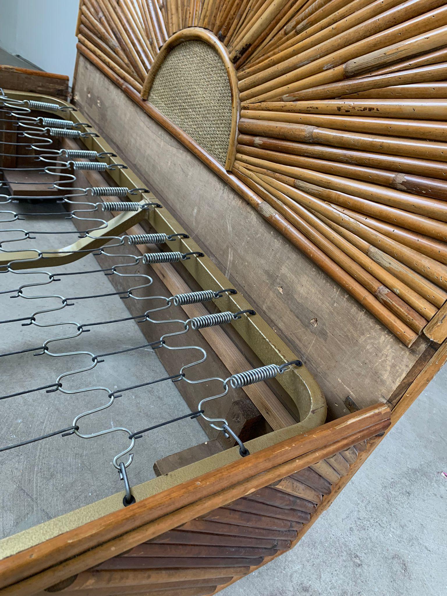 Rare bamboo bed made in Italy in the 1960s For Sale 9