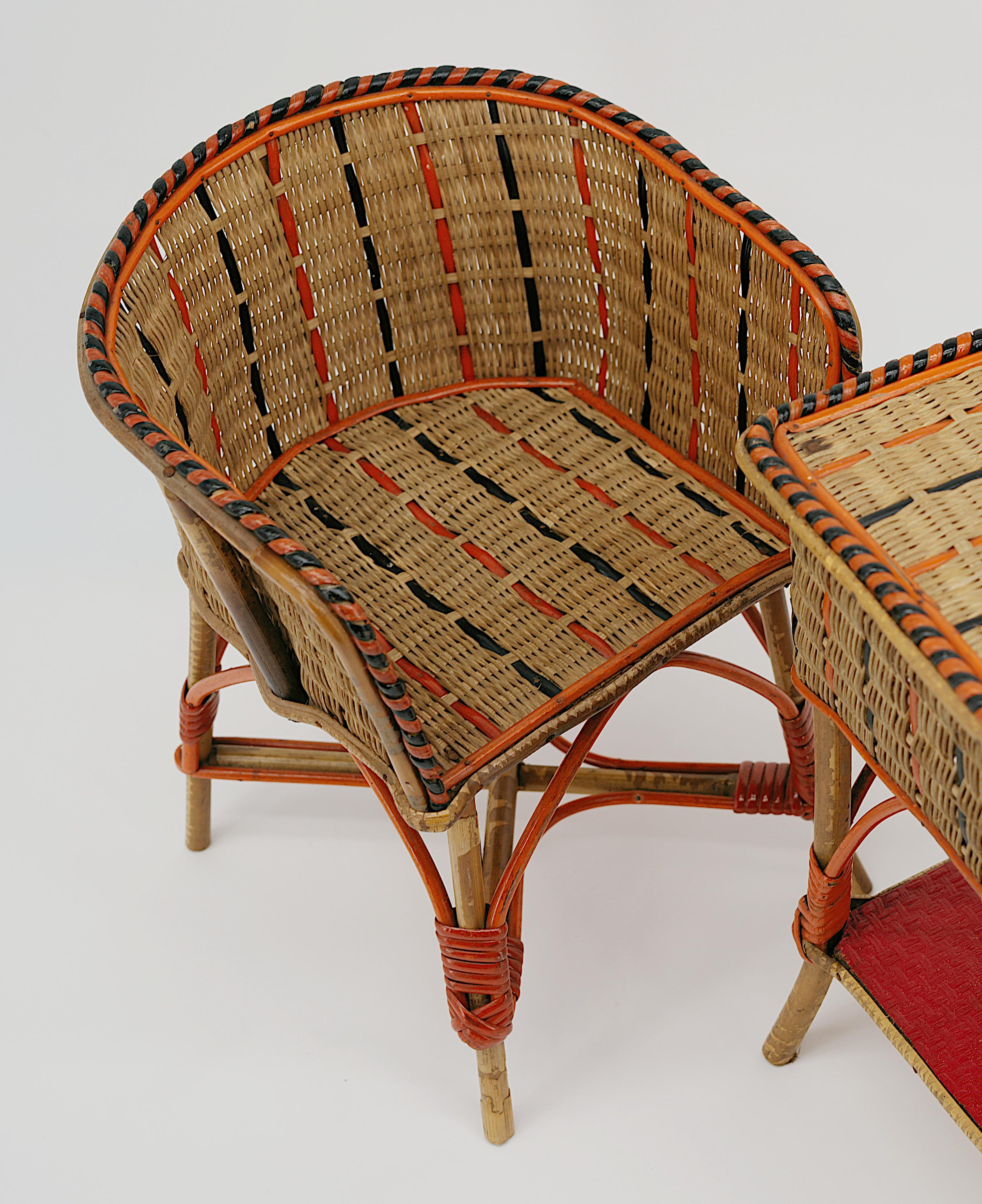 Early 20th Century Rare Bamboo & Rattan Doll's Bedroom, Playhouse, ca.1900 For Sale