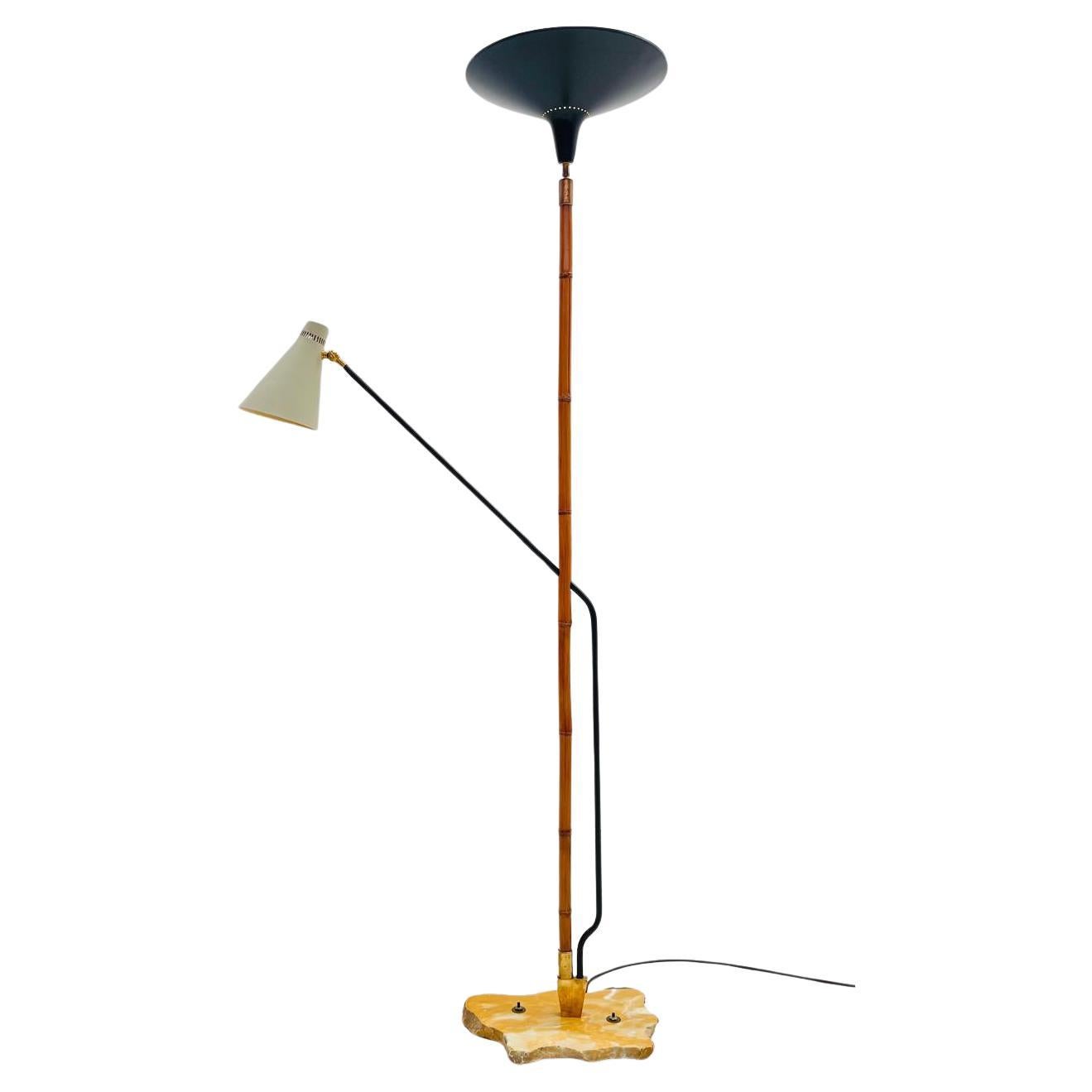 Rare bamboo stick pelikan - floor lamp For Sale