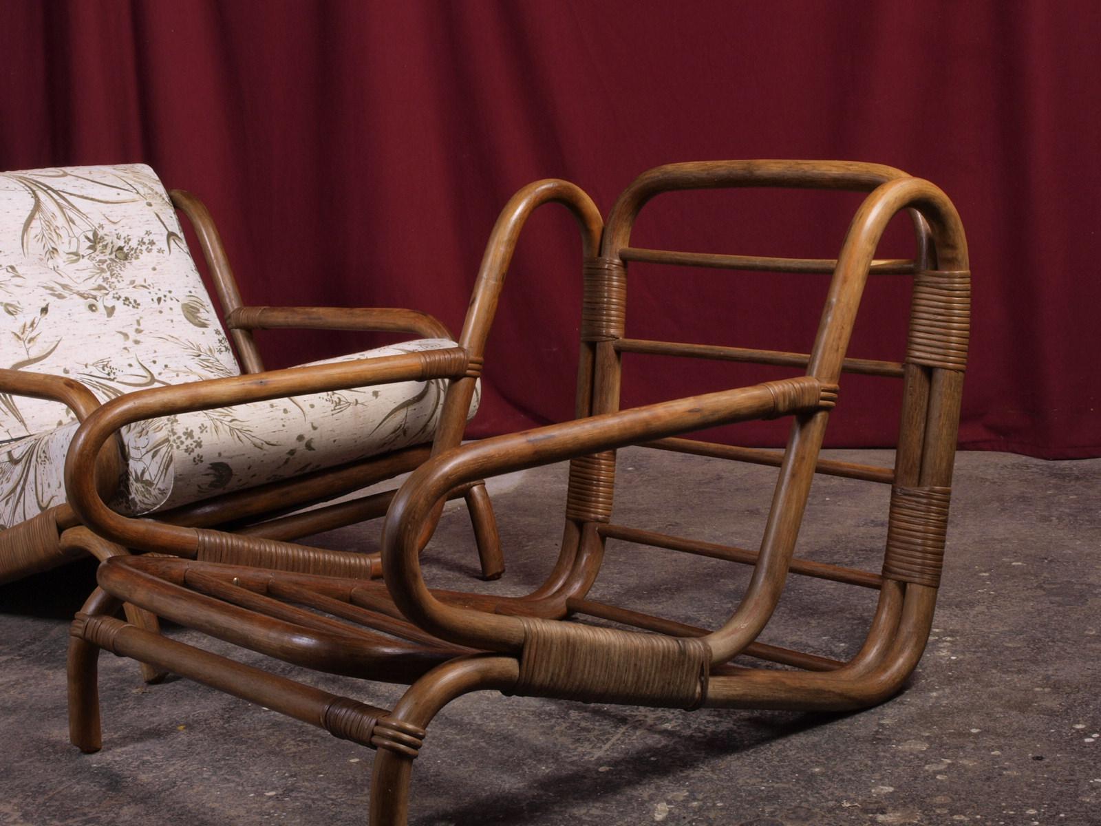 Bambou Rare Bamboo Vintage Danish Lounge Chairs, set of 2