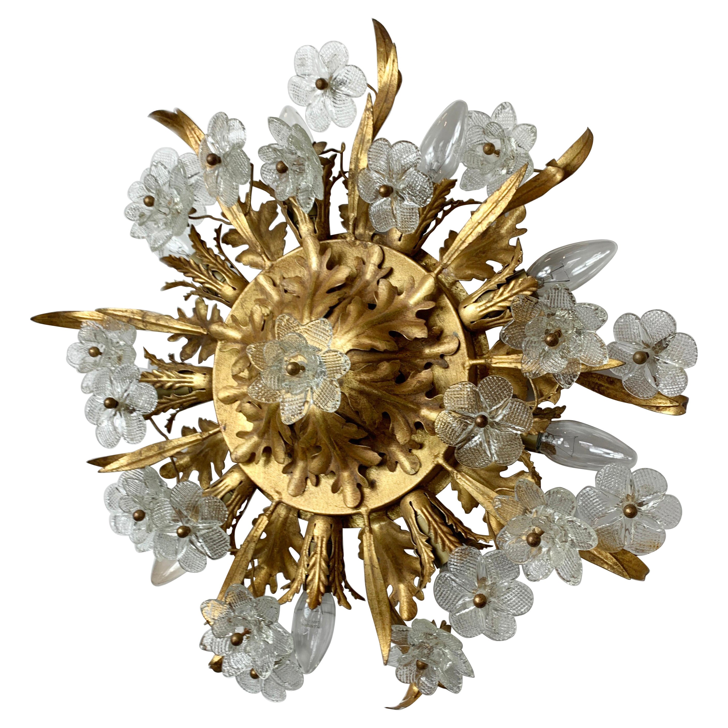 Rare Banci Firenze Murano Glass Flush Mount