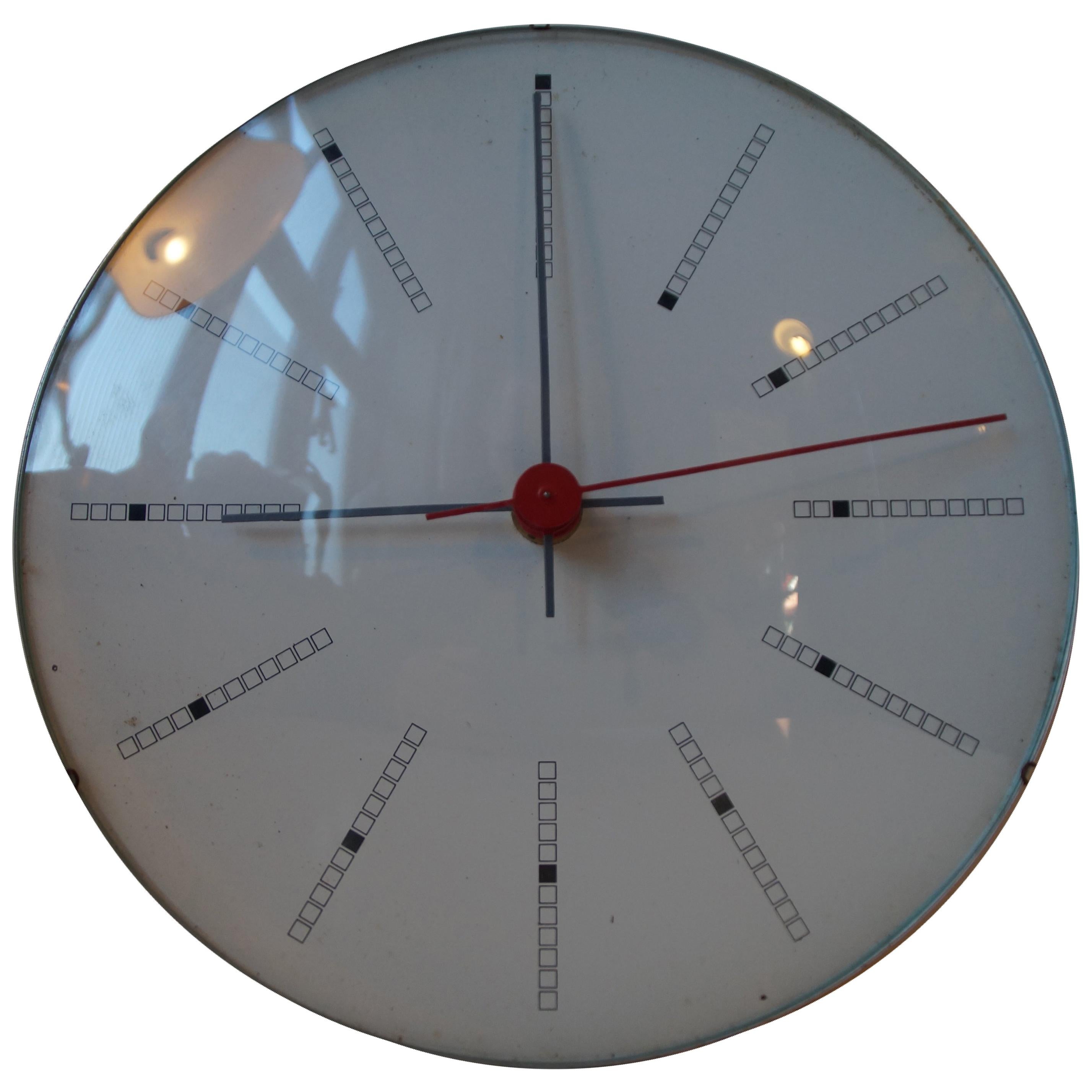 Rare Bankers Wall Clock by Arne Jacobsen for Gefa, 1971