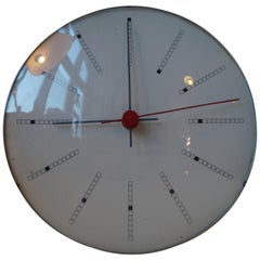 Rare Bankers Wall Clock by Arne Jacobsen for Gefa, 1971
