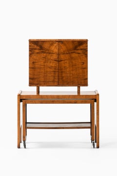 Rare meuble de bar en bouleau et verre, 1930