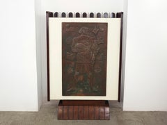 Rare Bar Cabinet in Wood and Copper by Luigi Scremin, published