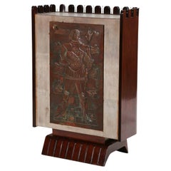 Rare Bar Cabinet in Wood and Copper by Luigi Scremin, published