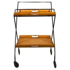 Vintage Rare Bar Cart by Milo Baughman with Removable Trays