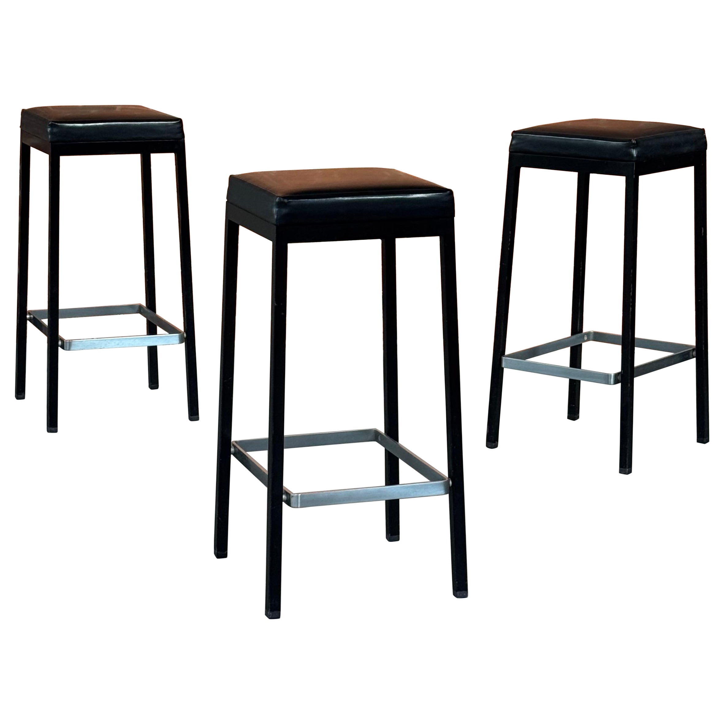 Raros taburetes de bar de Knoll Circa años 60 Juego de 3 en venta