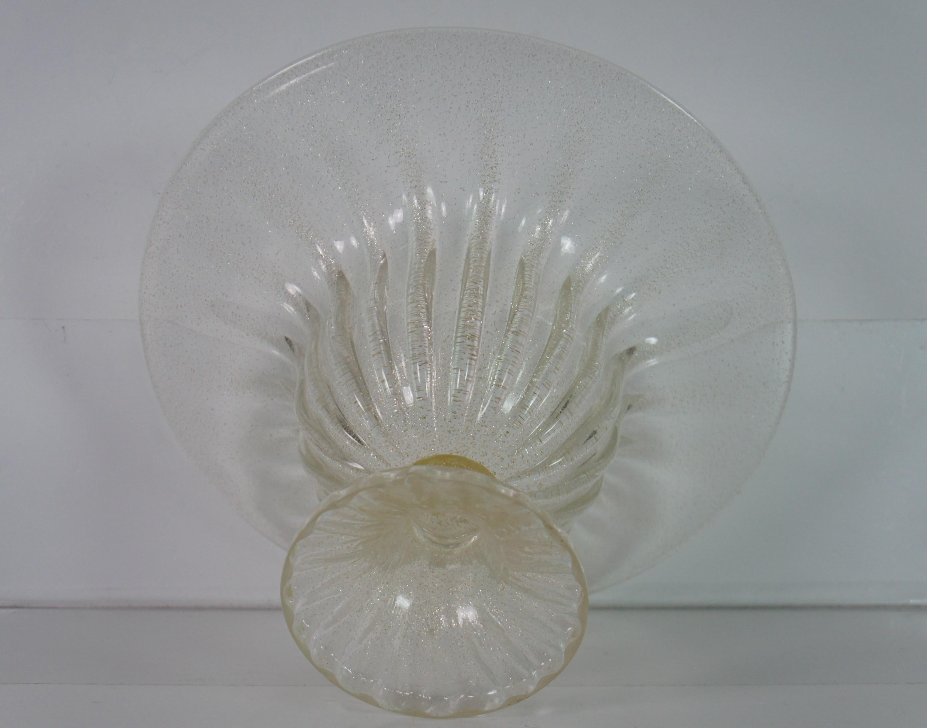 Rare Barbara Barry Baker 24K Gold Murano Glass Footed Centerpiece Bowl For Sale 1