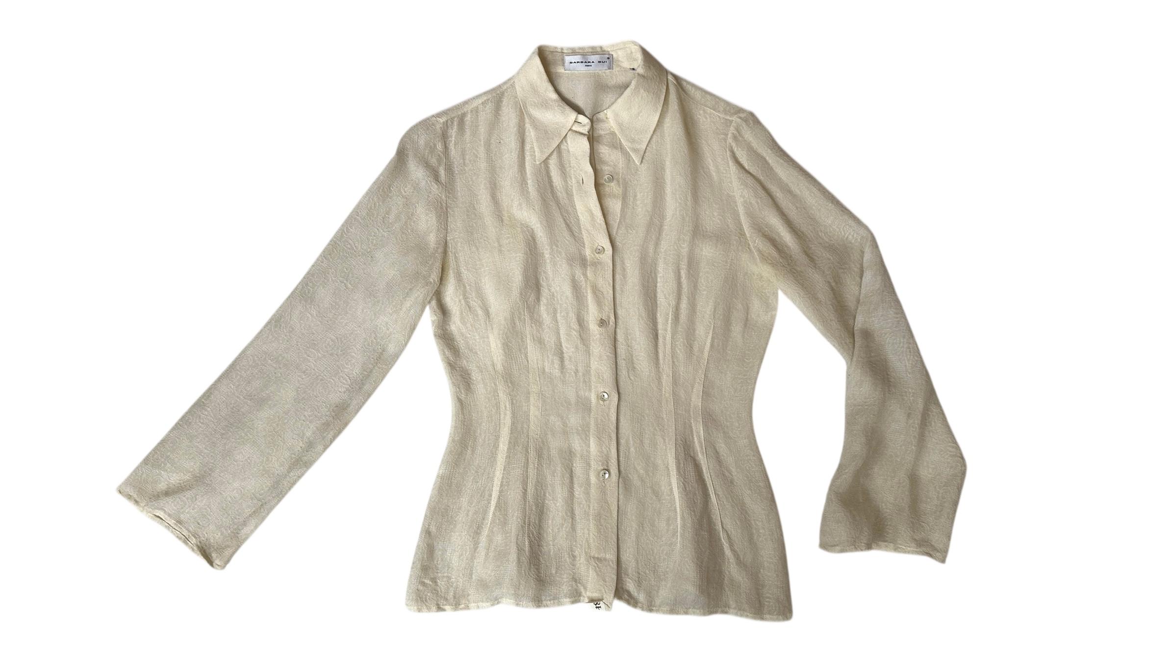 Raro conjunto Barbara Bui de dos piezas en seda - Camisa entallada y chaleco halter en seda en venta 9
