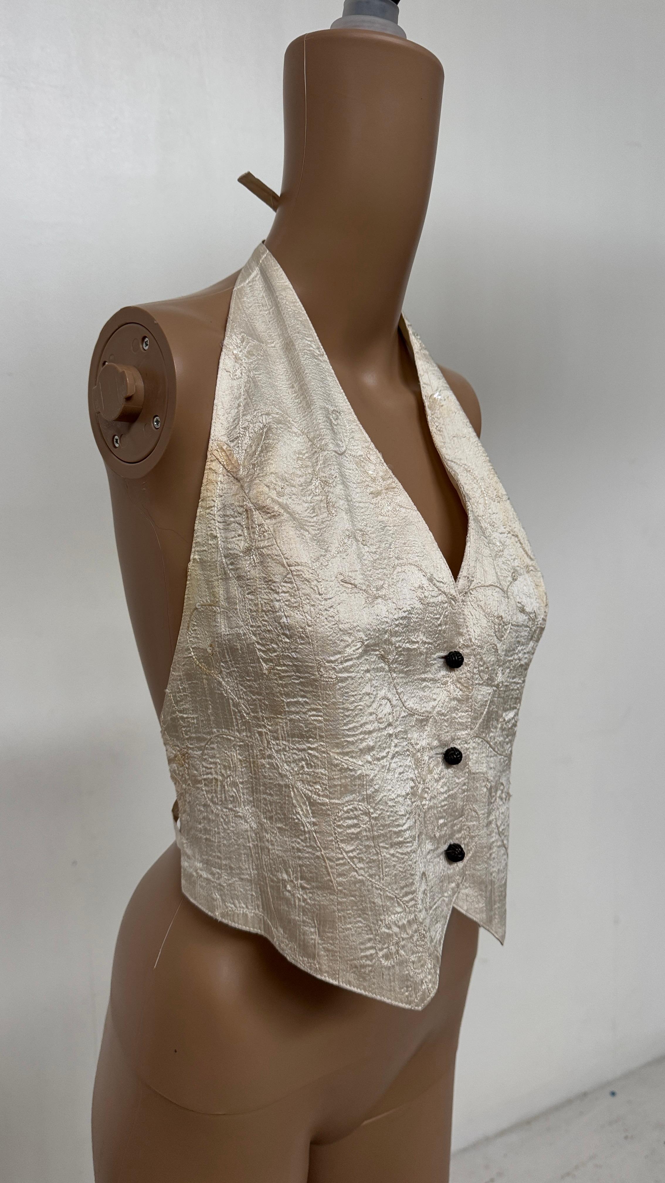 Raro conjunto Barbara Bui de dos piezas en seda - Camisa entallada y chaleco halter en seda en venta 11
