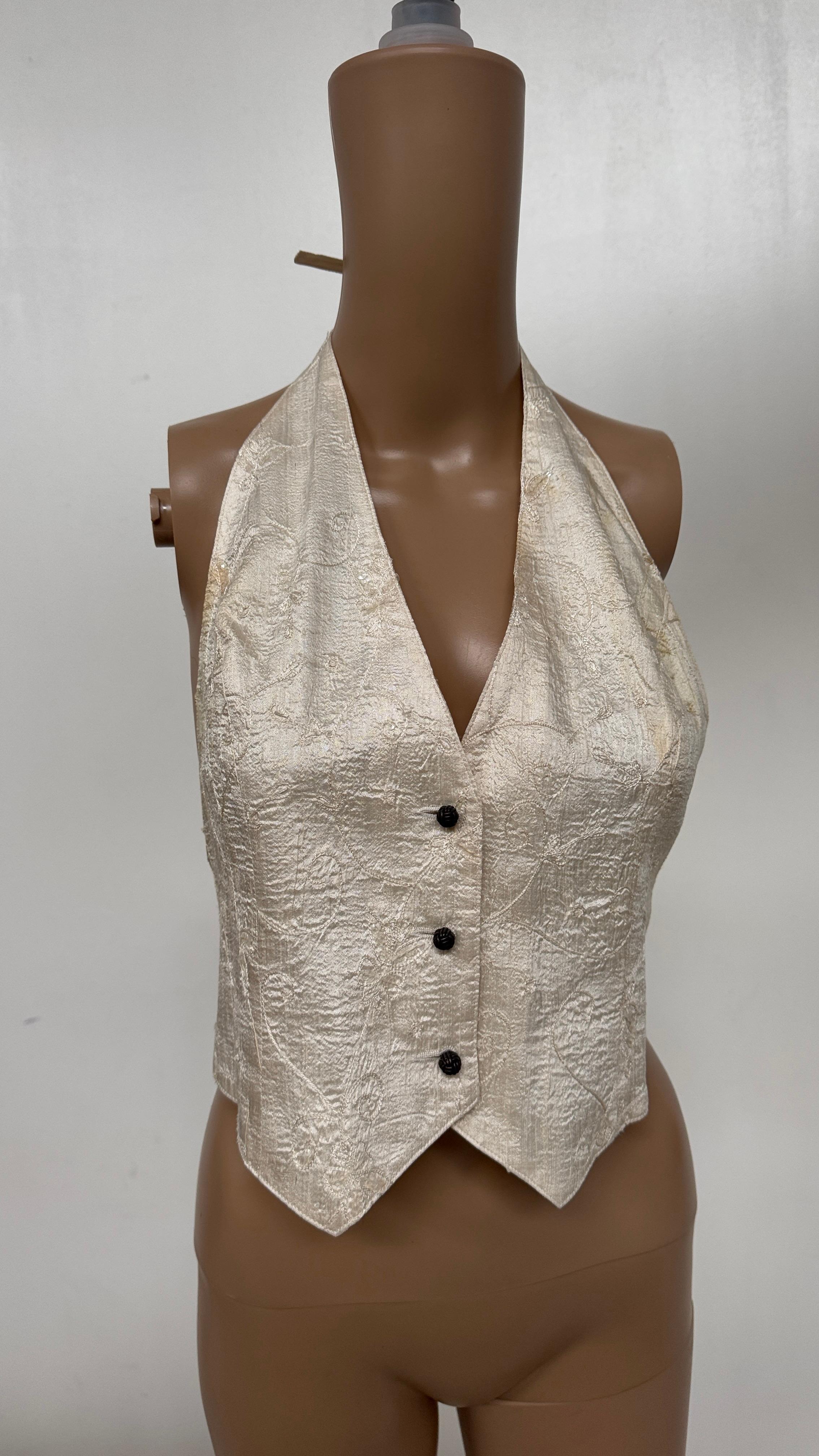 Raro conjunto Barbara Bui de dos piezas en seda - Camisa entallada y chaleco halter en seda en venta 12