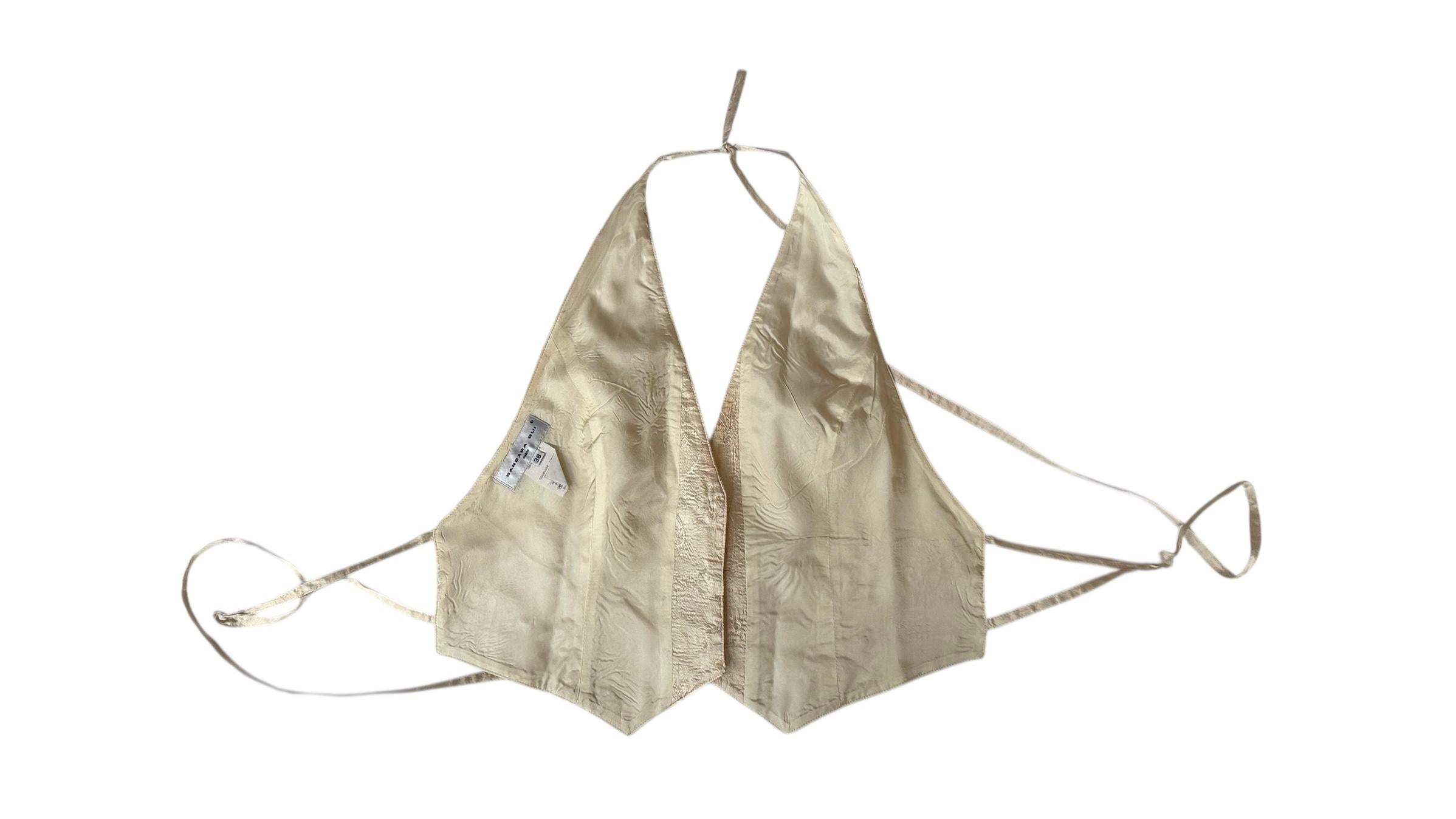 Raro conjunto Barbara Bui de dos piezas en seda - Camisa entallada y chaleco halter en seda Brown en venta