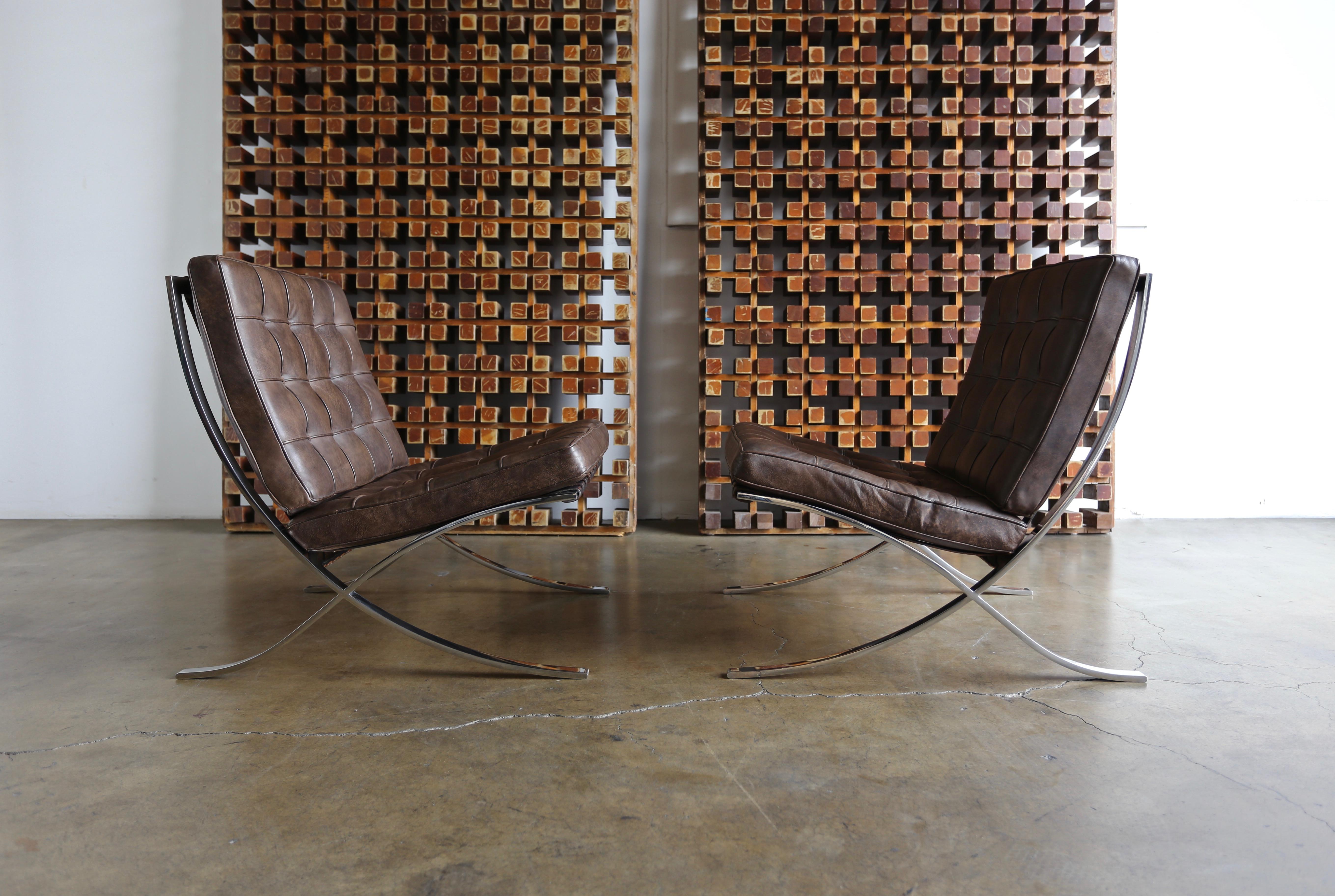 Mid-Century Modern Rare Barcelona Chairs by Ludwig Mies van der Rohe for Gerald R. Griffith