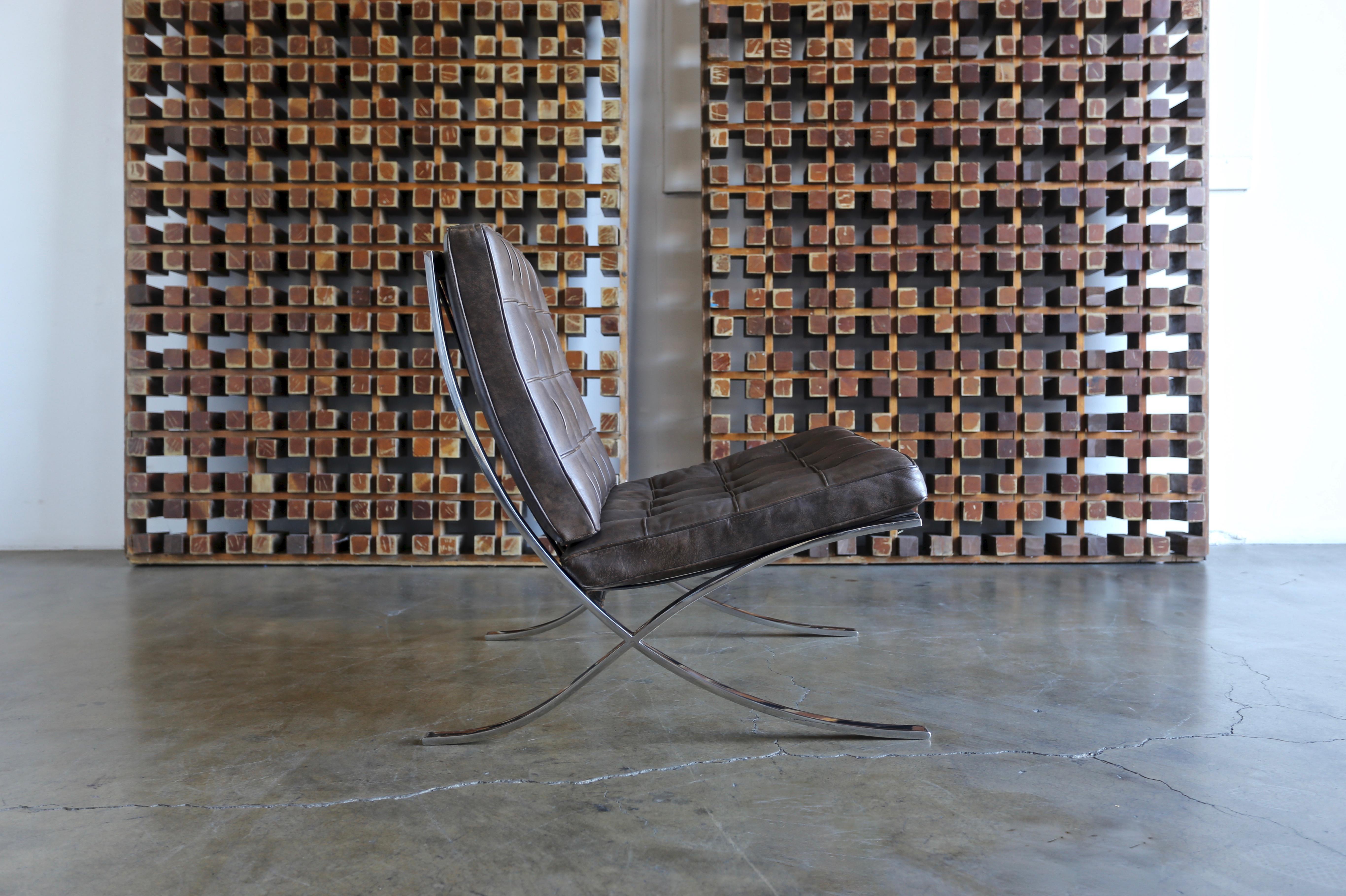 Stainless Steel Rare Barcelona Chairs by Ludwig Mies van der Rohe for Gerald R. Griffith