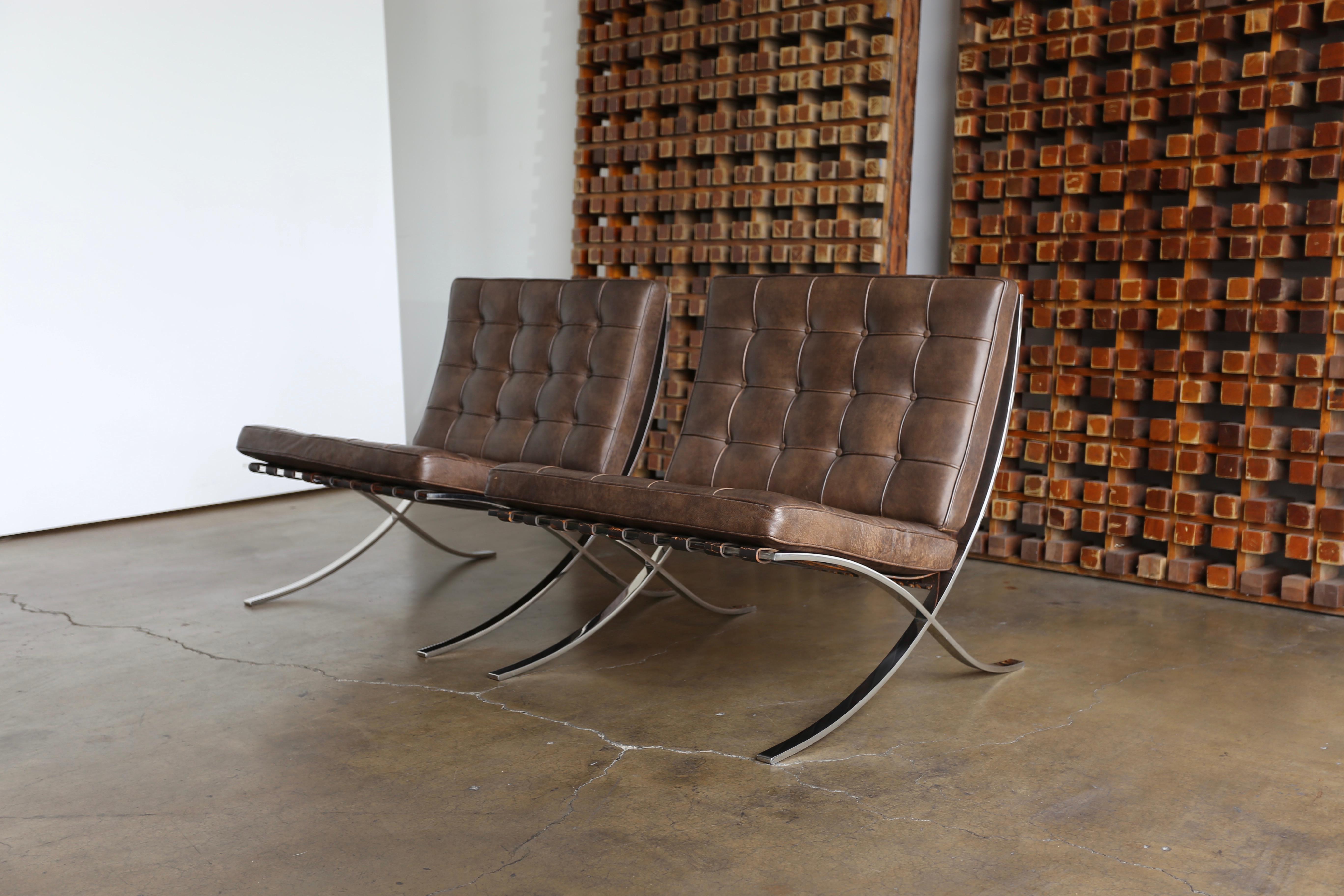 Rare Barcelona Chairs by Ludwig Mies van der Rohe for Gerald R. Griffith 2