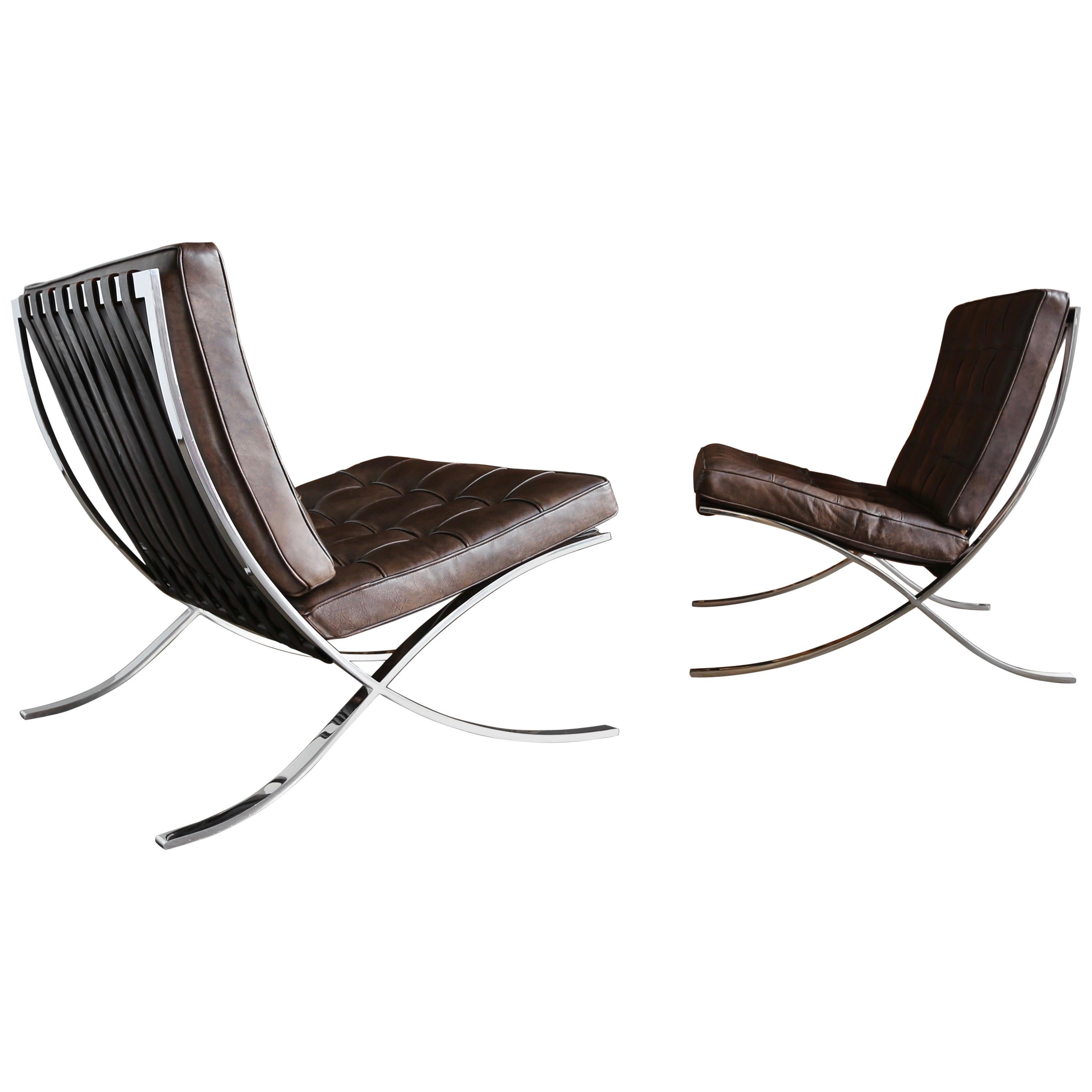 Rare Barcelona Chairs by Ludwig Mies van der Rohe for Gerald R. Griffith