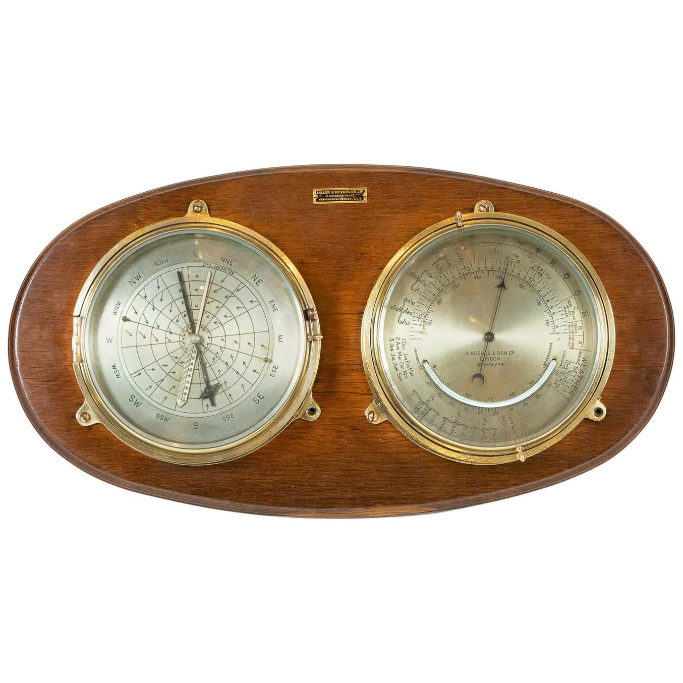 Rare Barocyclonometer by Henry Hughes & Son of London For Sale
