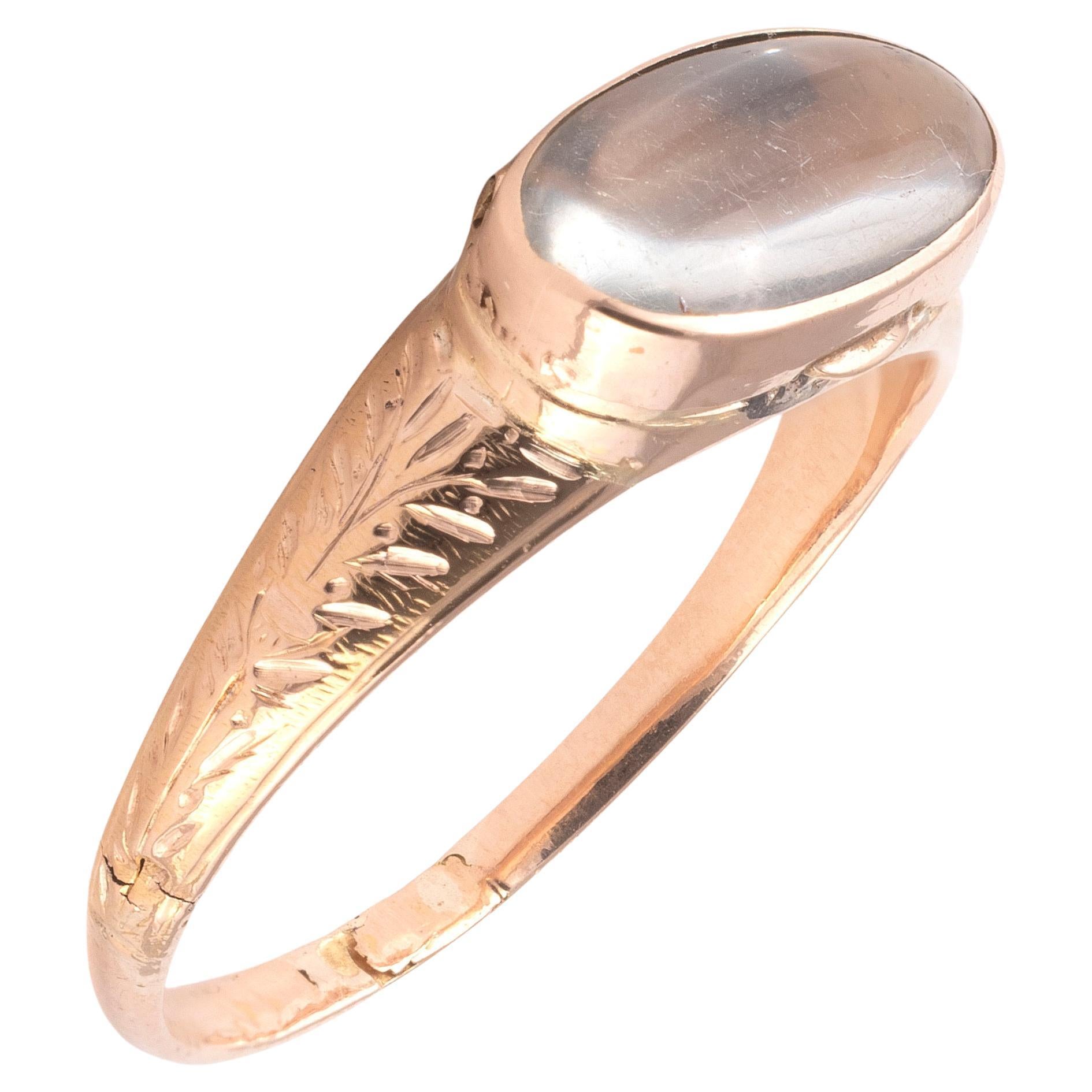 Seltener Barock Devotional Reliquary-Ring aus Gold und Bergkristall aus dem 17. Jahrhundert im Angebot