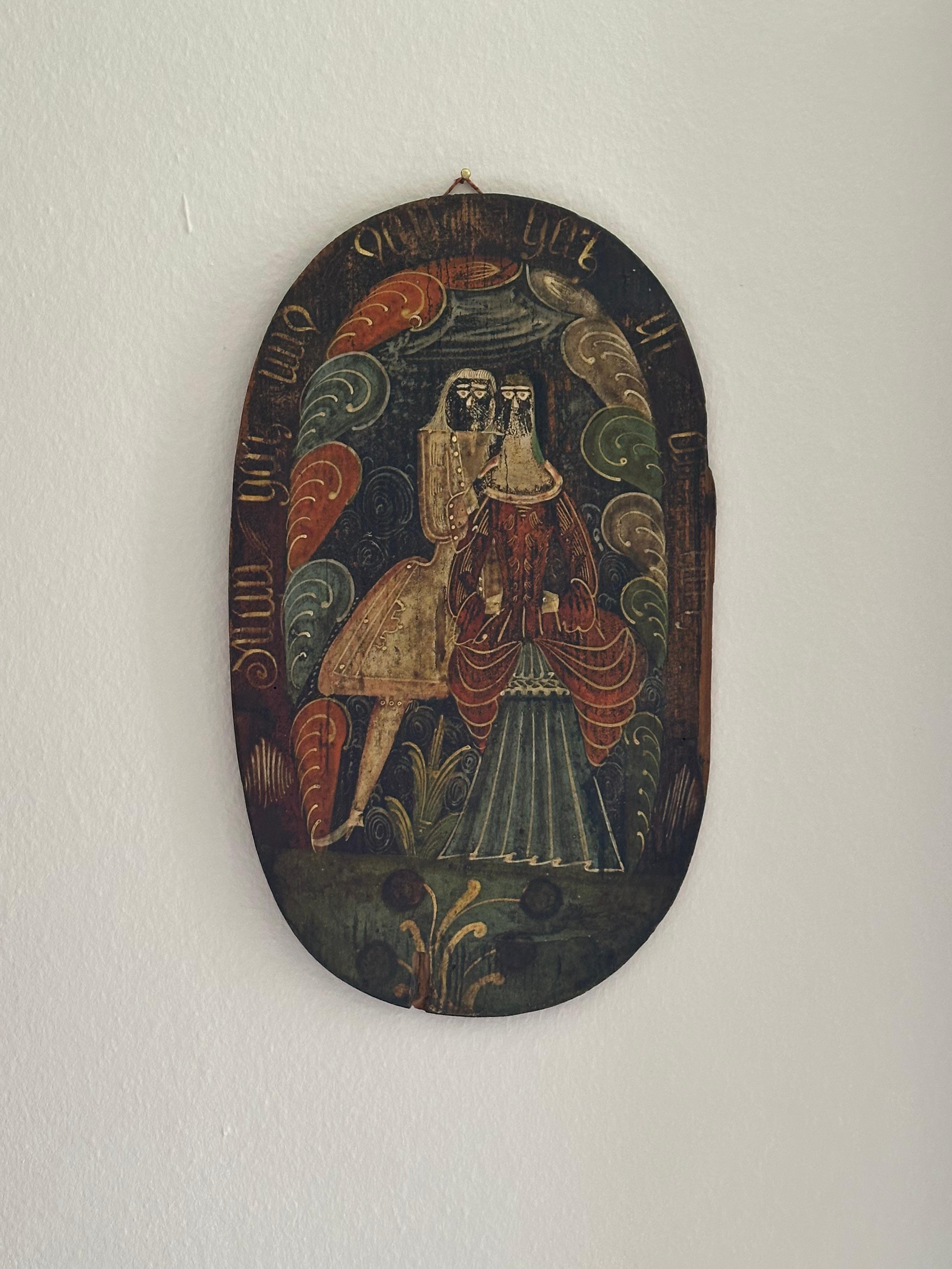 Rara tapa de sombrerera barroca del siglo XVIII: Auténtica decoración de pared para casas rústicas en venta 7