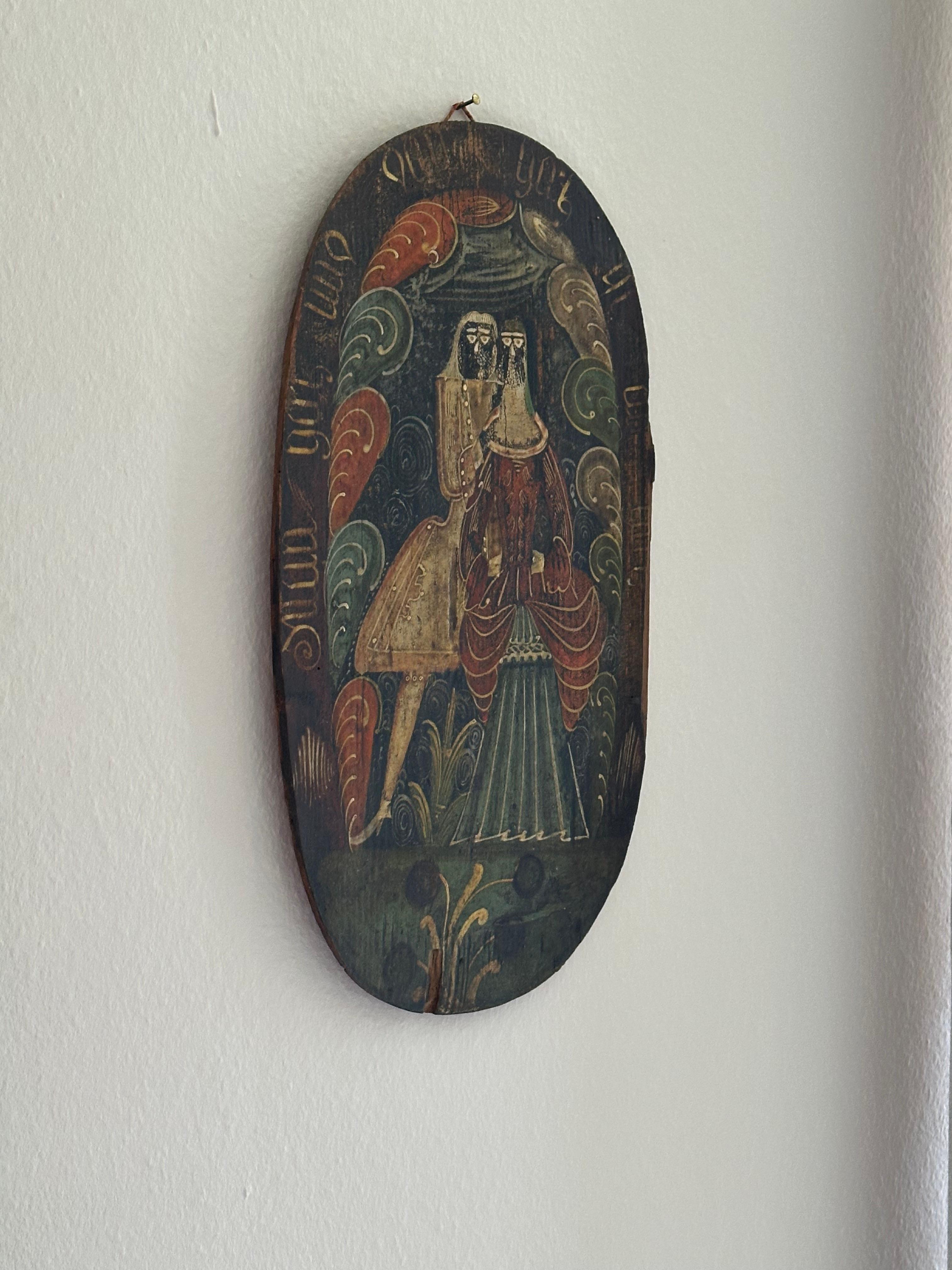Rara tapa de sombrerera barroca del siglo XVIII: Auténtica decoración de pared para casas rústicas en venta 8