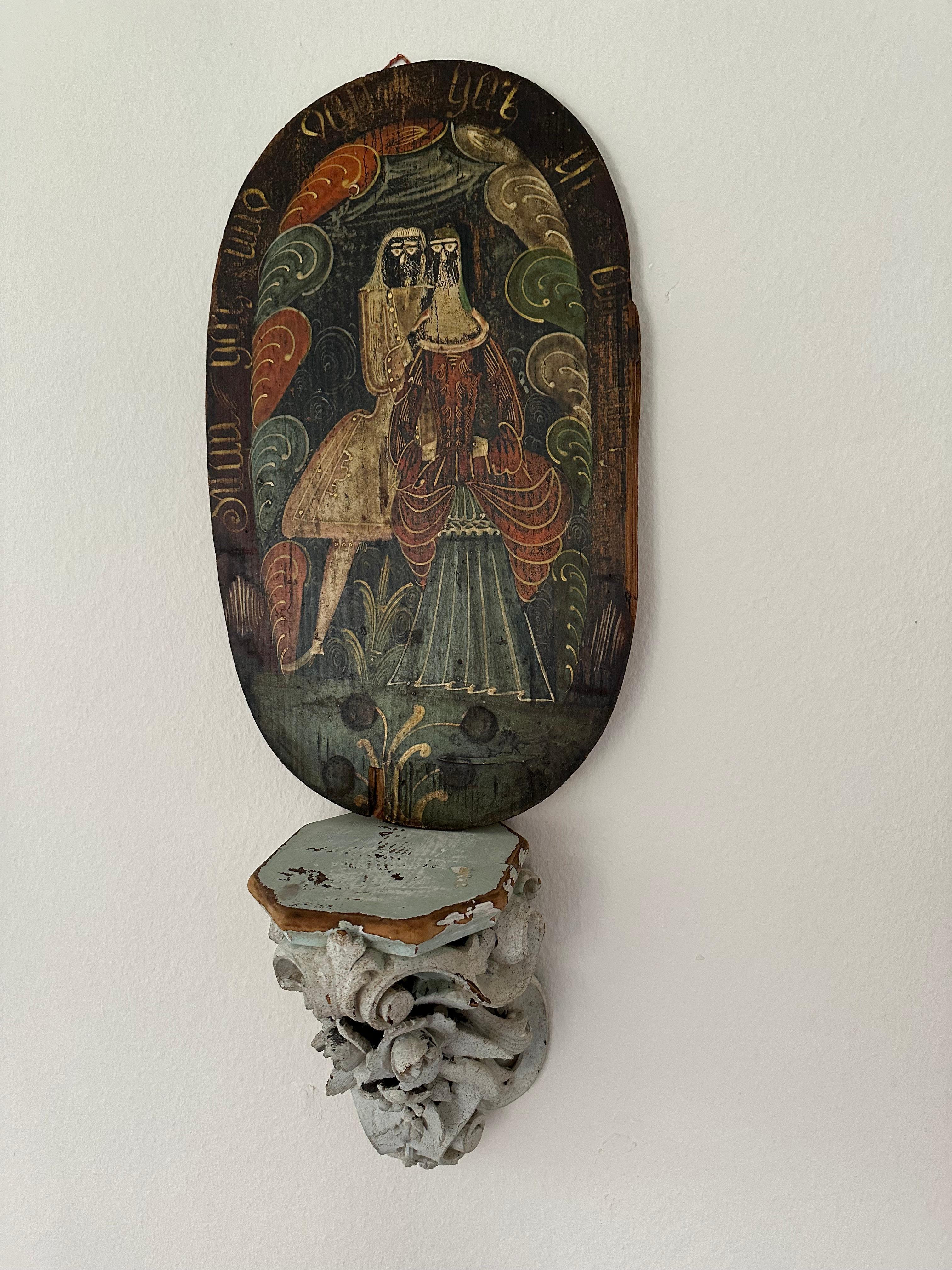 Rara tapa de sombrerera barroca del siglo XVIII: Auténtica decoración de pared para casas rústicas en venta 10