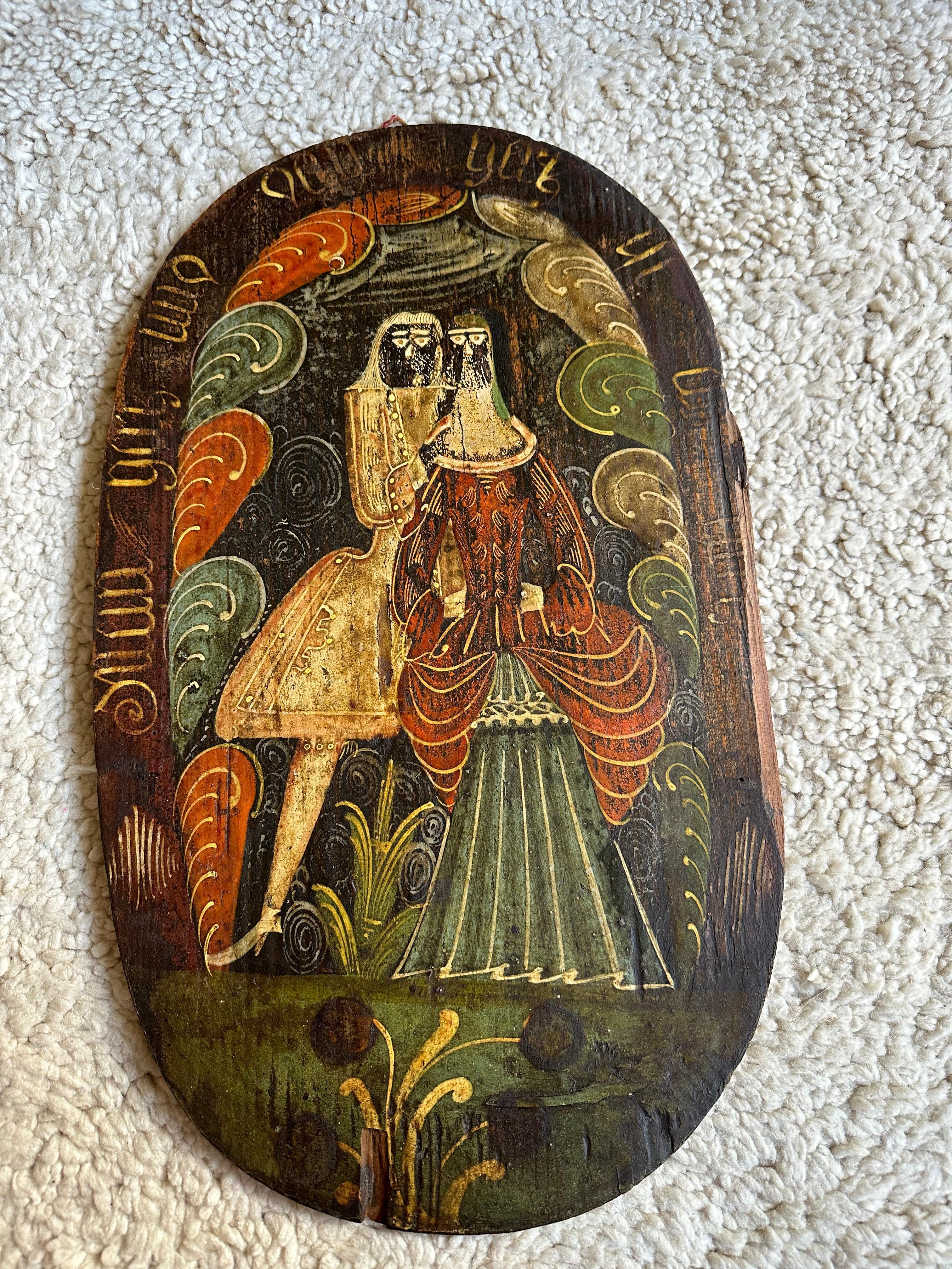 Rara tapa de sombrerera barroca del siglo XVIII: Auténtica decoración de pared para casas rústicas Barroco en venta
