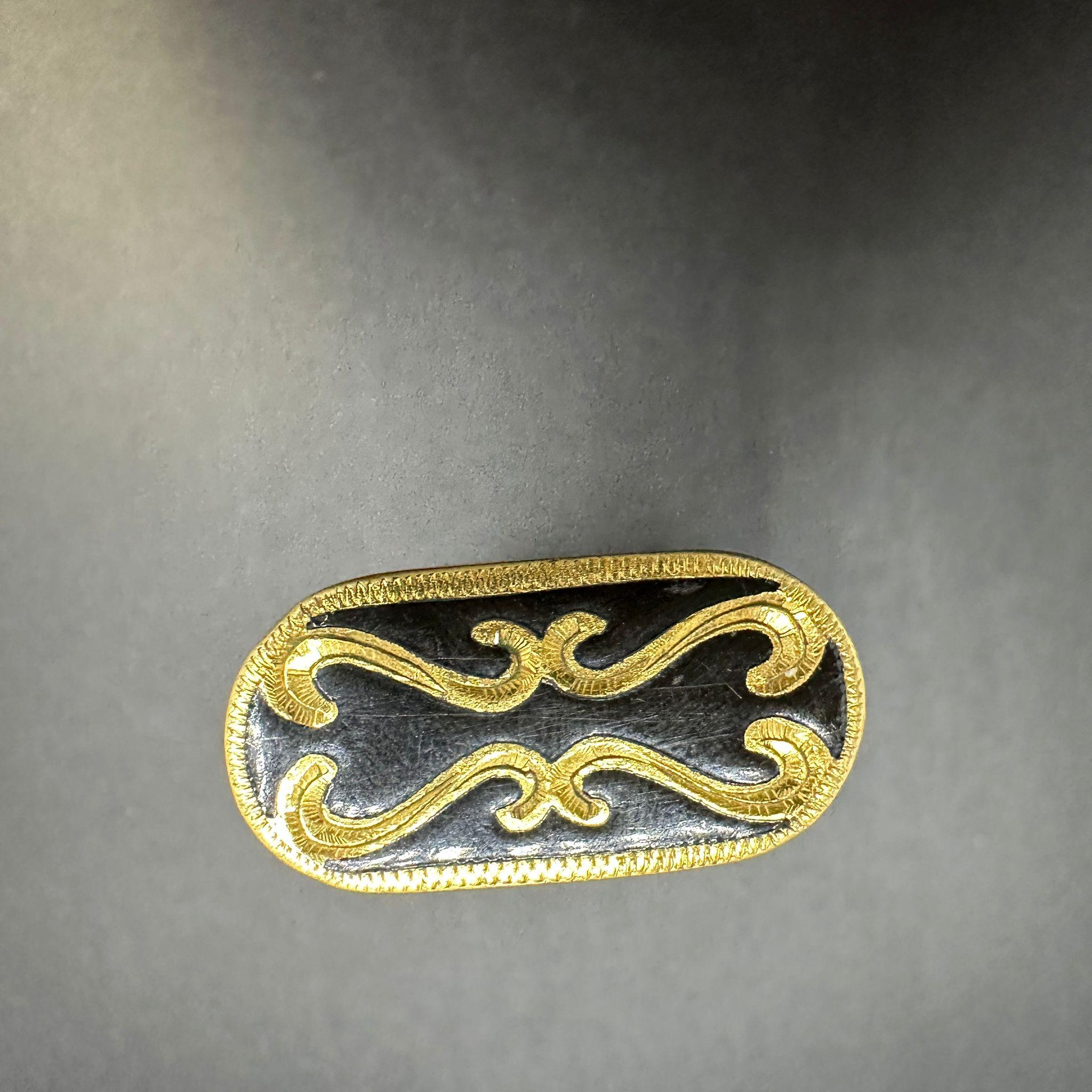 Women's or Men's Rare Baroque Cartier “Royking” 18k Gold Inlay & Black Lacquer