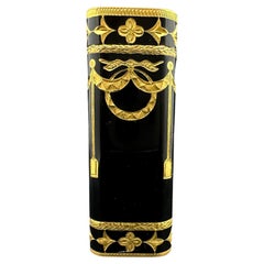 Rare Baroque Cartier “Royking” 18 K Gold Inlay & Black Lacquer