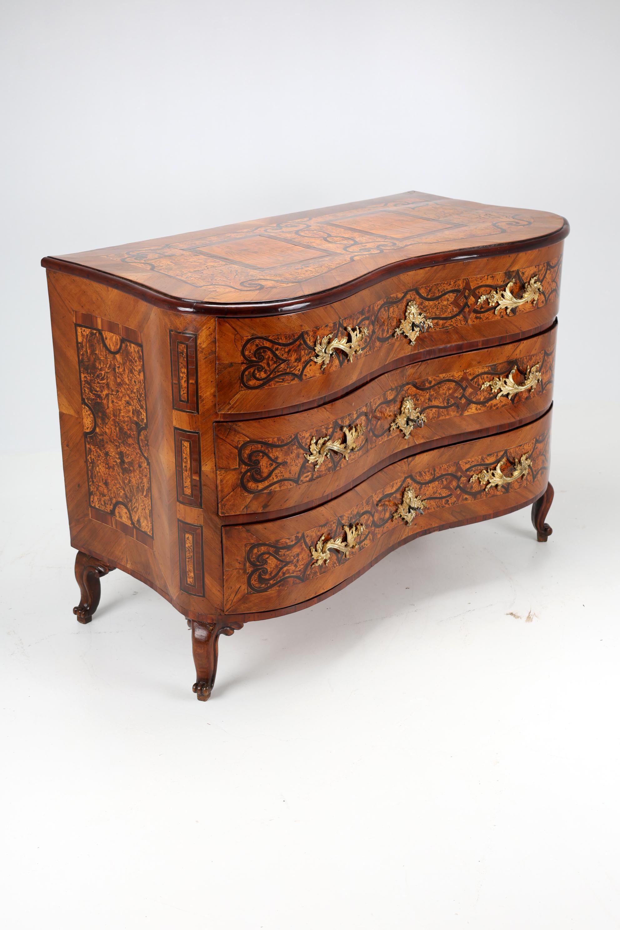 Rare Baroque Chest of Drawers with Inlaids from 18th Century For Sale ...