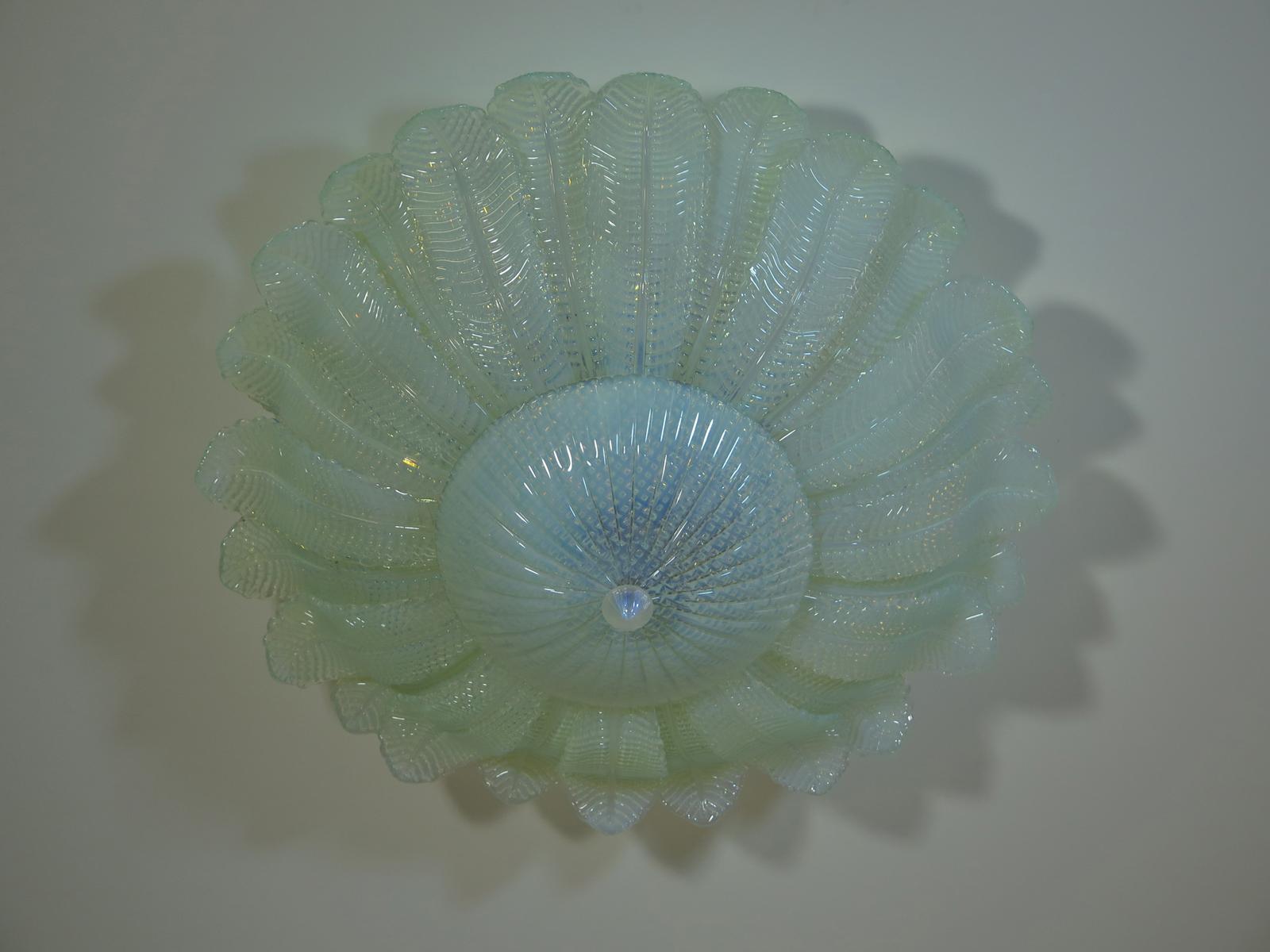 Rare Barovier Flower Ceiling Lamp - Murano Art Glas – Opalino Glass 1