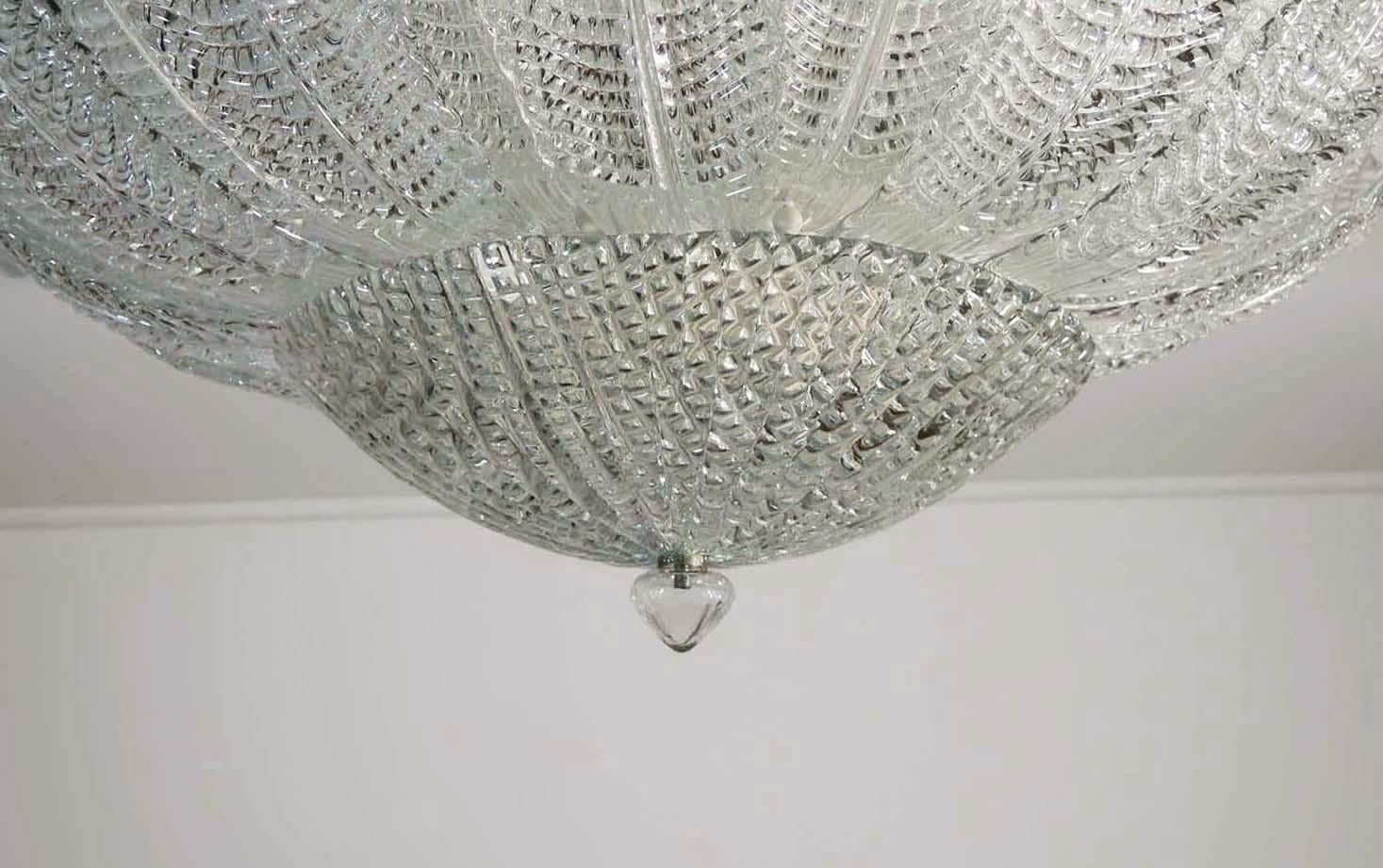 Rare Barovier Flower Ceiling Lamp, Murano Art Glass 3