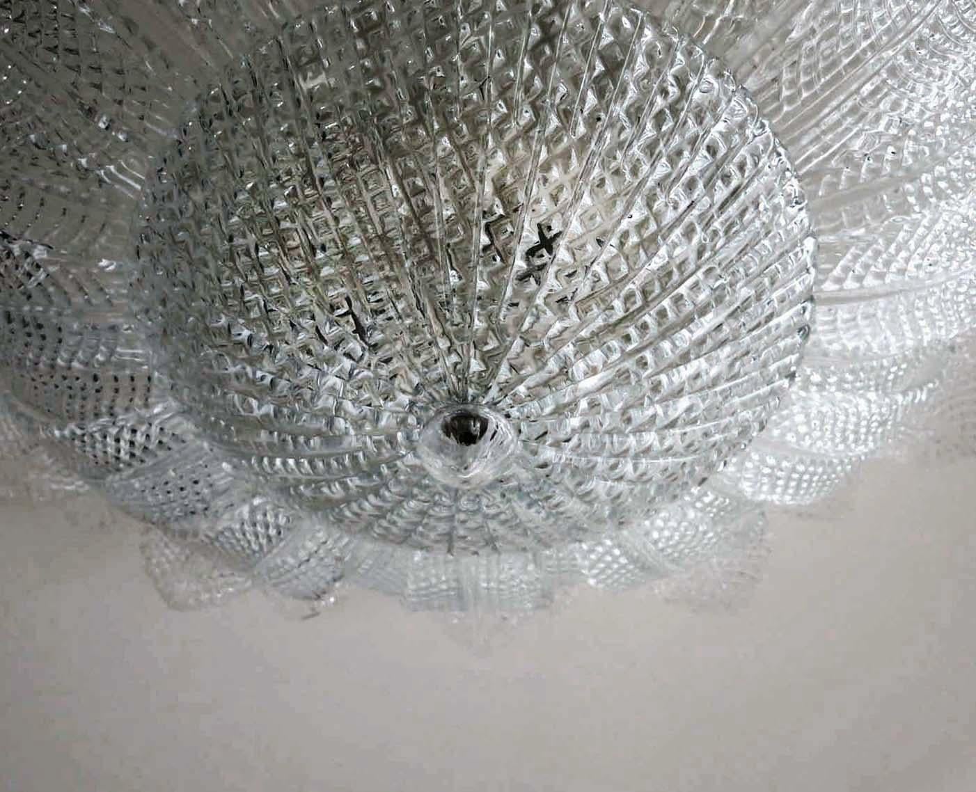 20th Century Rare Barovier Flower Ceiling Lamp, Murano Art Glass For Sale