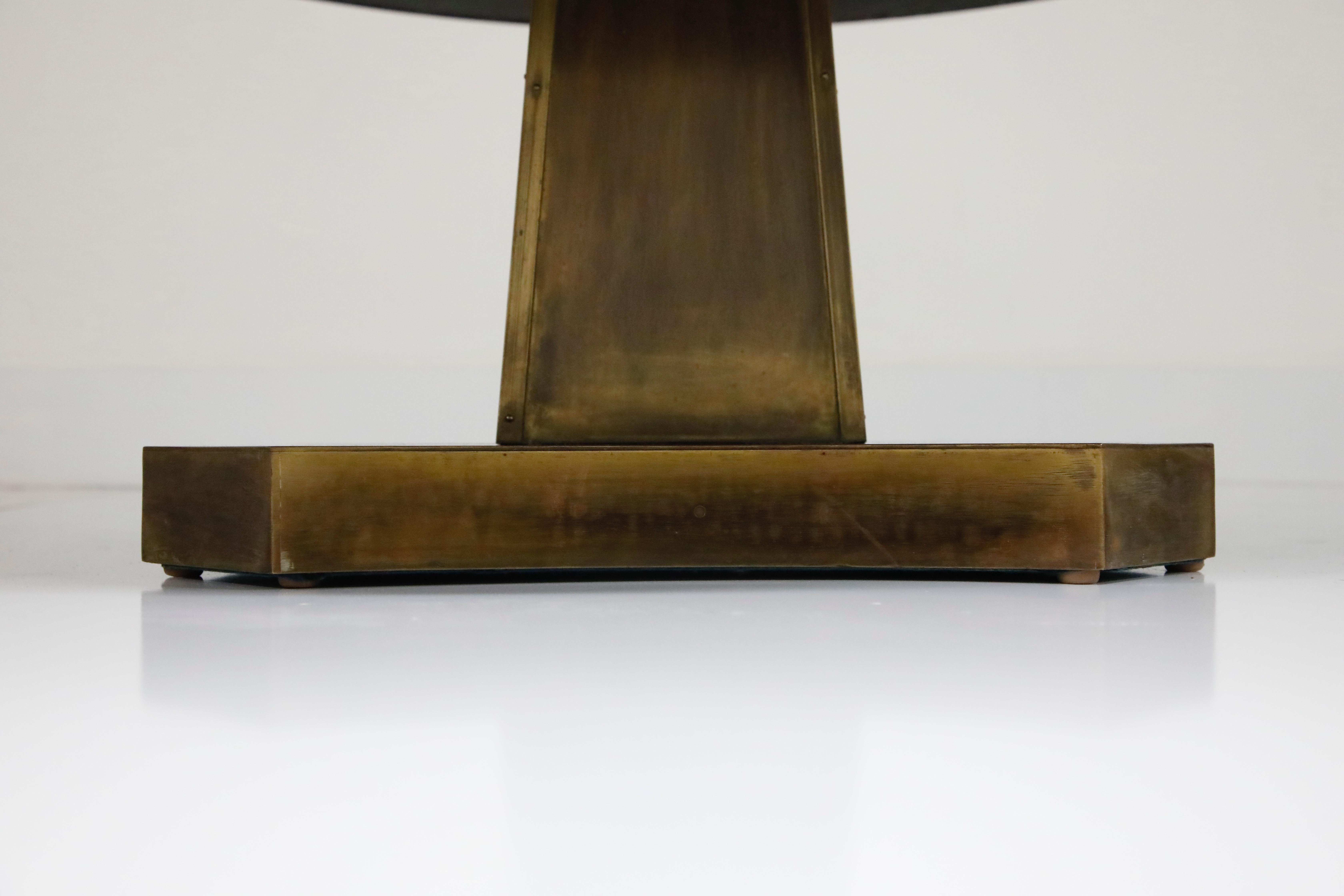 Rare Base & Acid Etched Bronze Classical Table by Philip & Kelvin LaVerne, 1960s 3