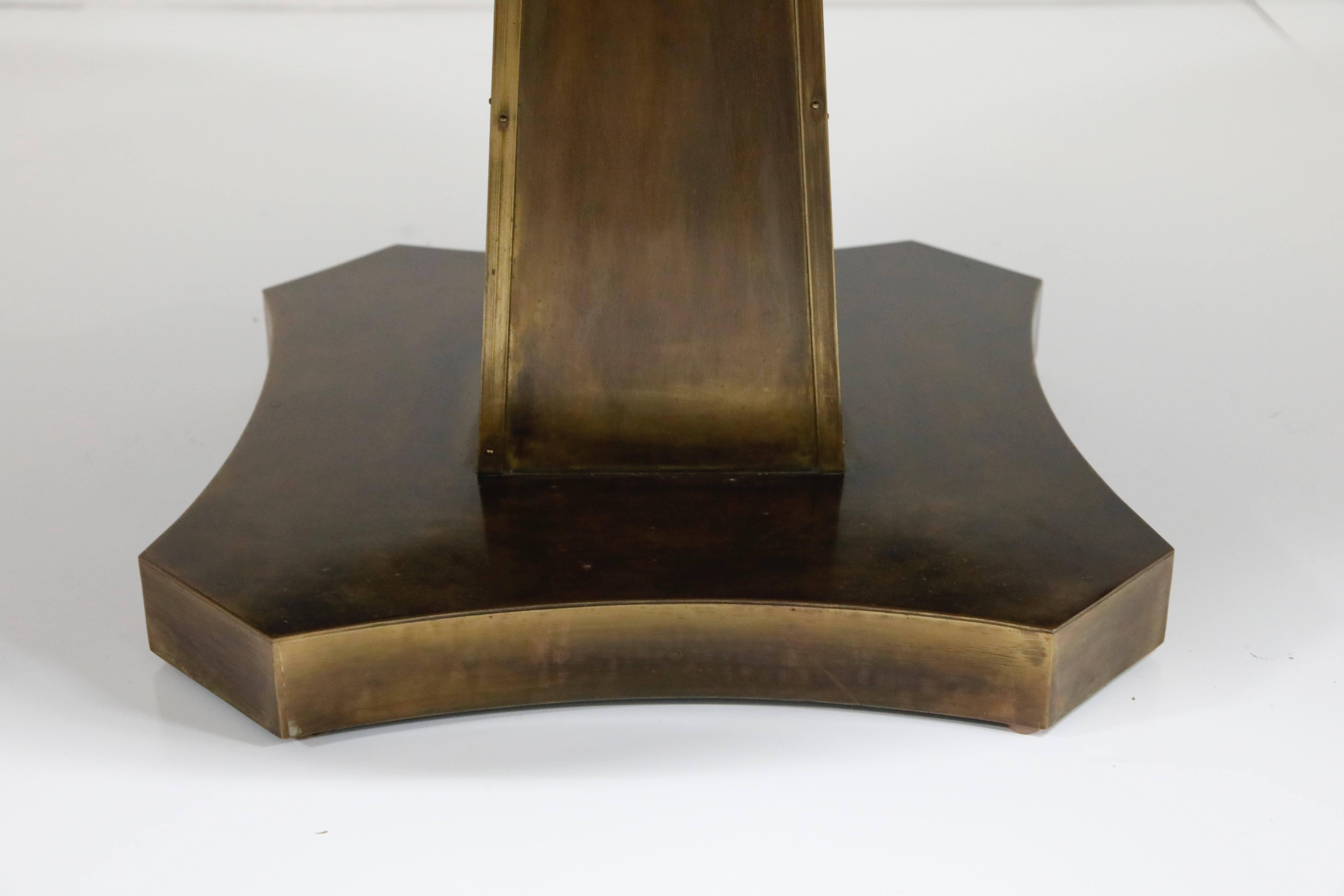 Rare Base & Acid Etched Bronze Classical Table by Philip & Kelvin LaVerne, 1960s 4