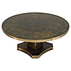 Rare Base & Acid Etched Bronze Classical Table by Philip & Kelvin LaVerne, 1960s