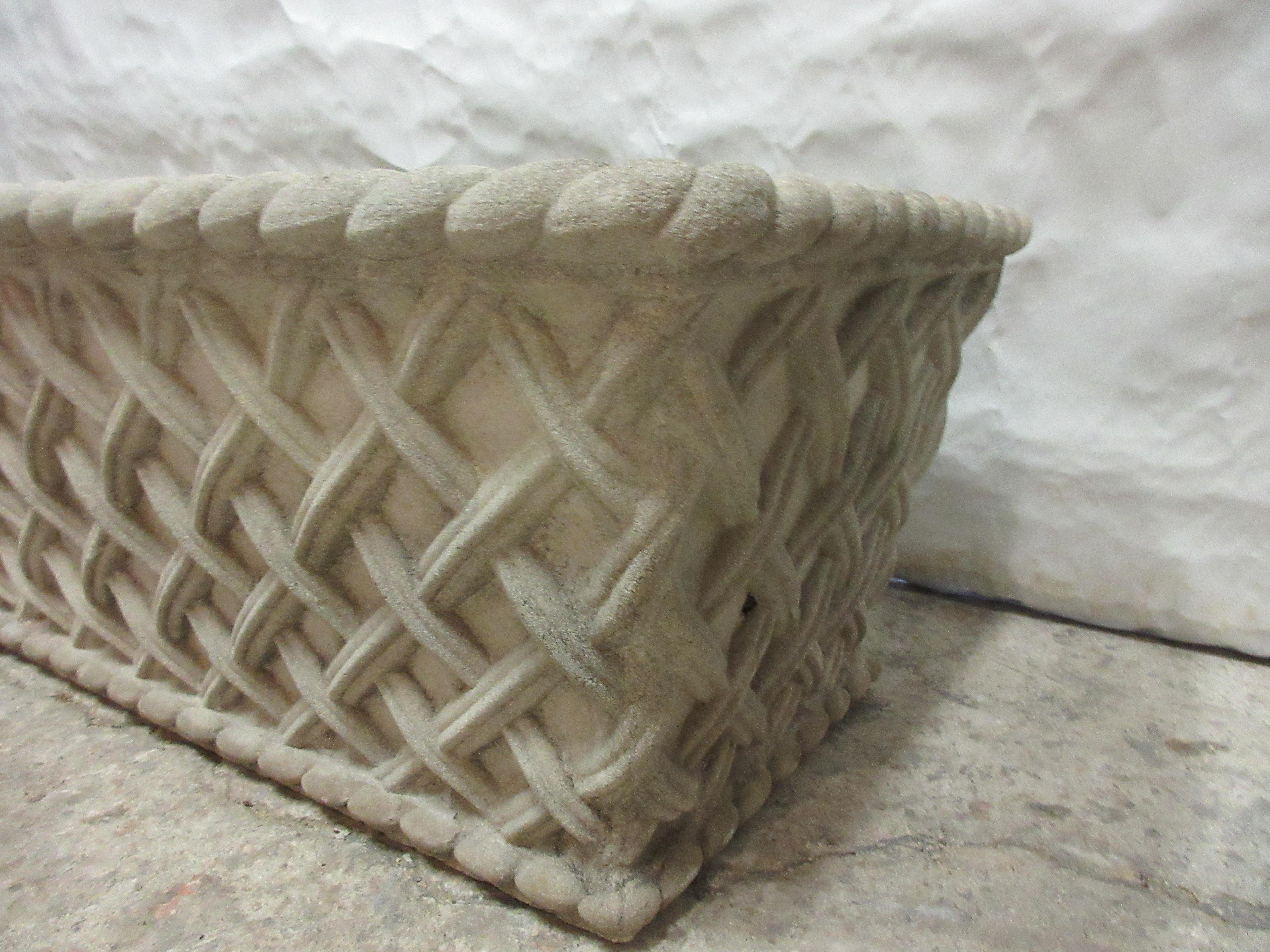 concrete basket weave planter