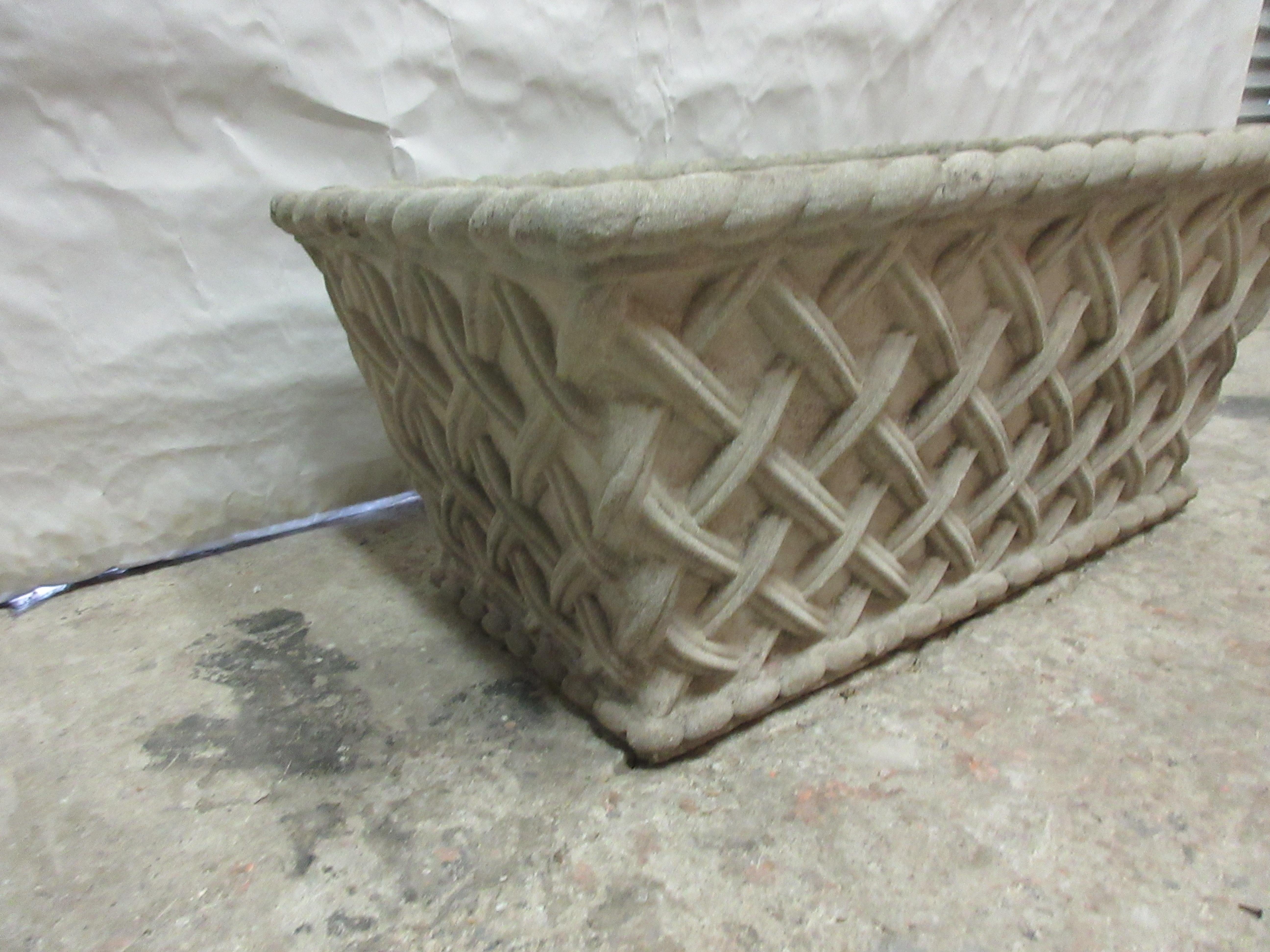 Classical Greek Rare Basket Weave Planter For Sale