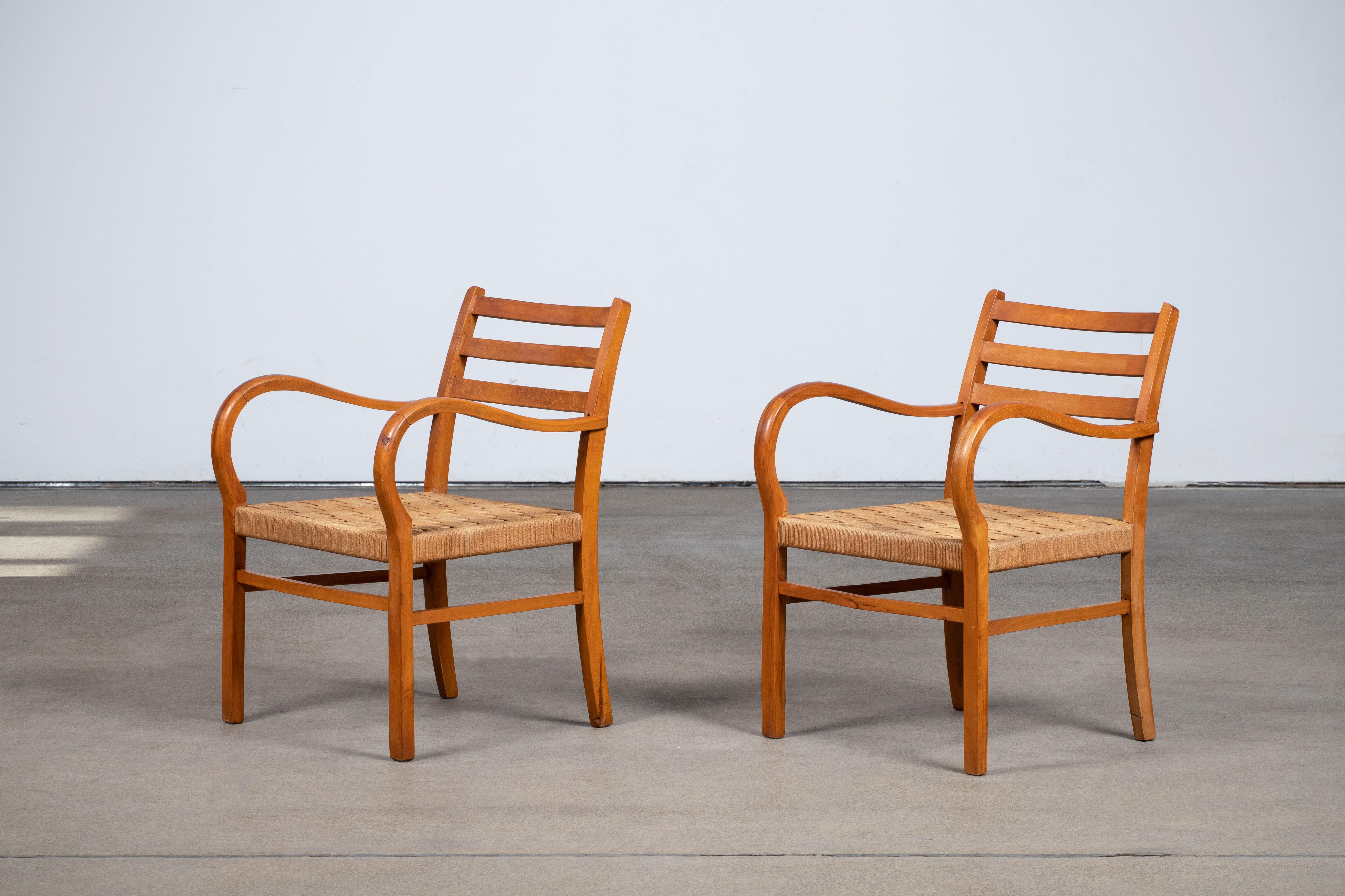 German Rare Bauhaus Armchairs by Erich Dieckmann, 1925
