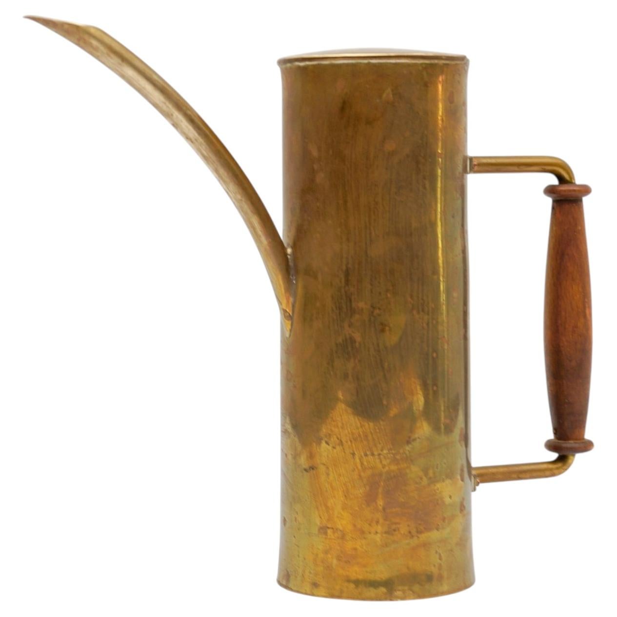 Rare arrosoir Bauhaus en laiton et Wood Wood, années 1950 Allemagne