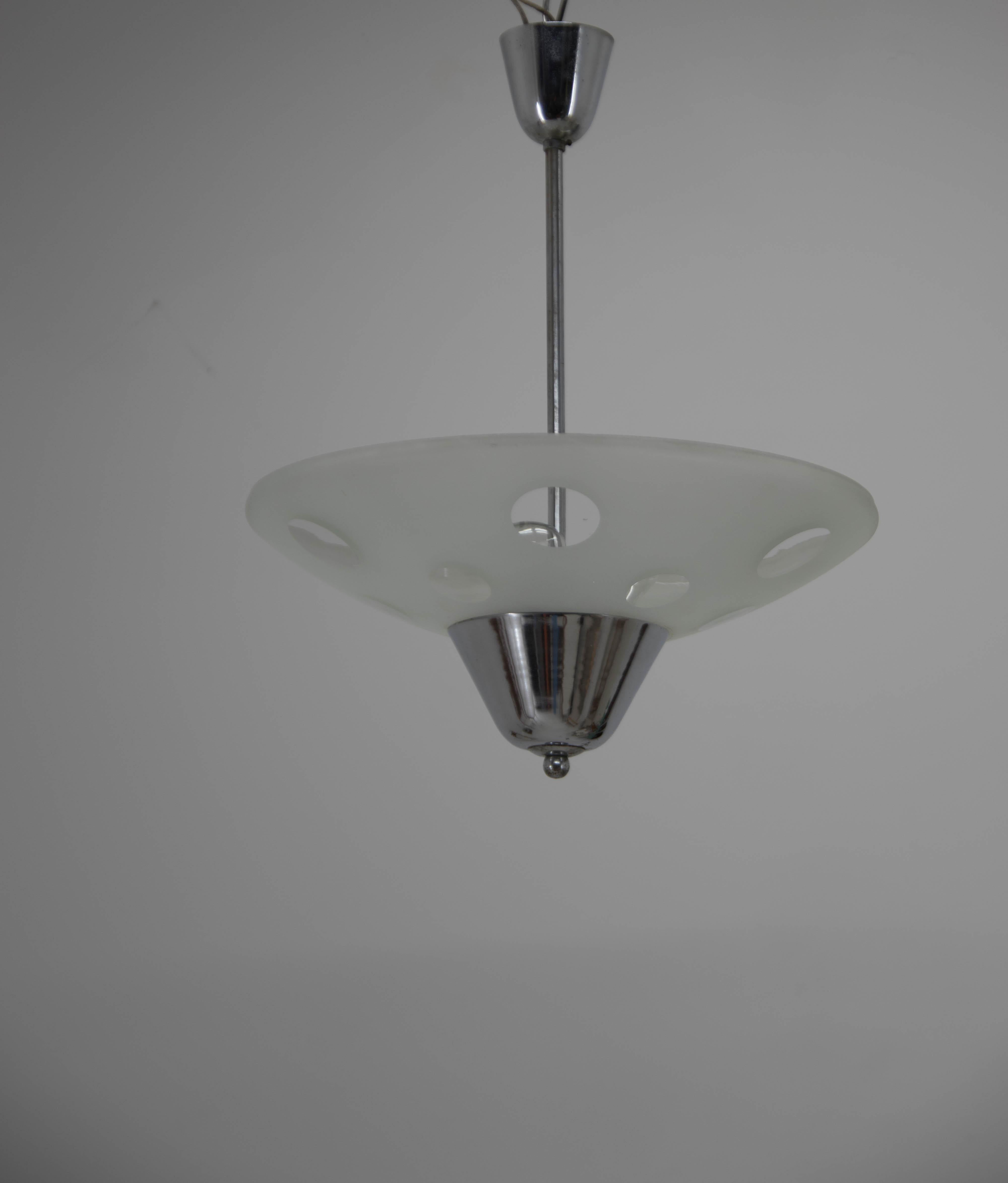 Czech Rare Bauhaus Chandelier by Franta Anyz for Napako, 1940s For Sale