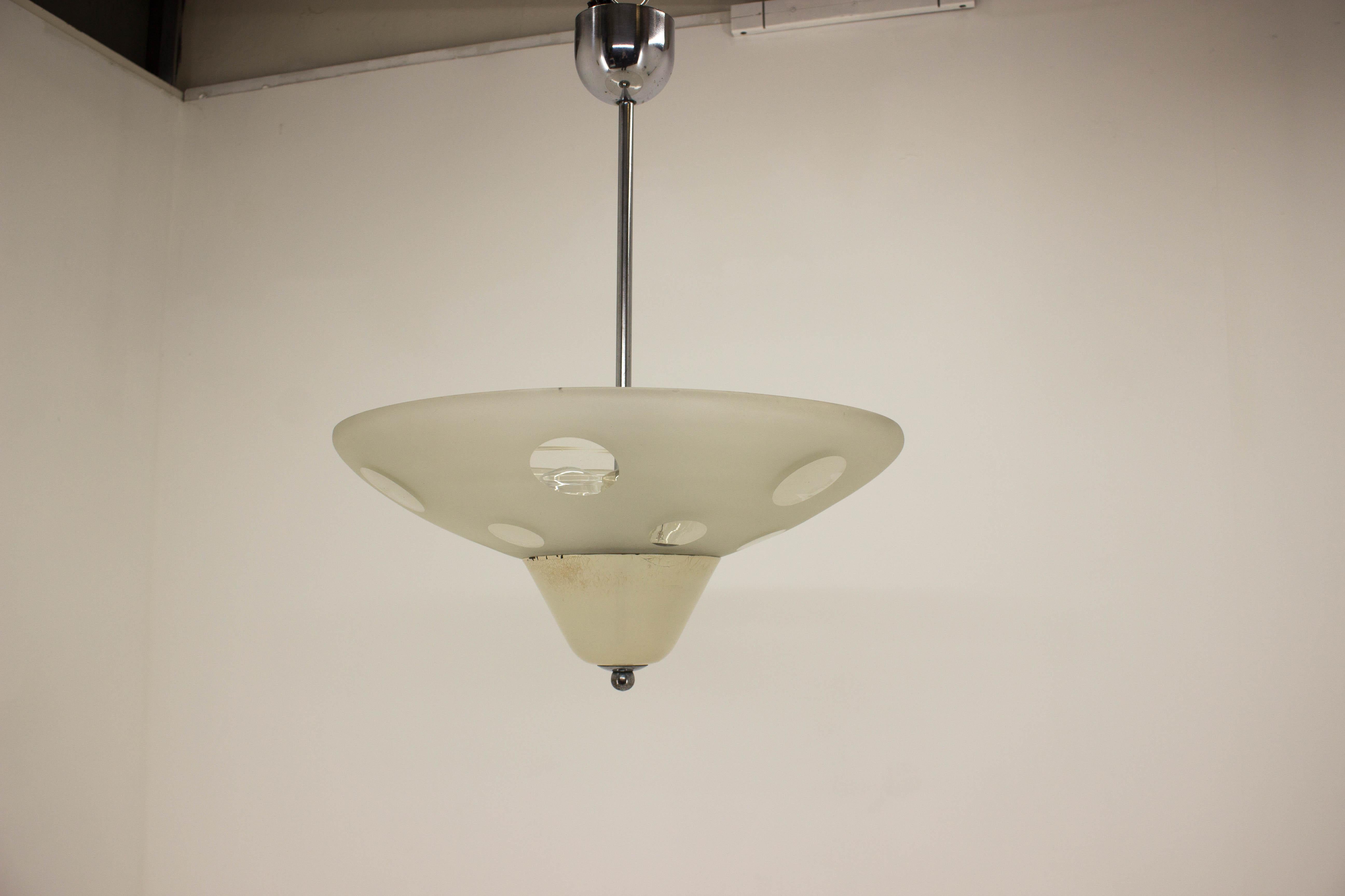 Mid-20th Century Rare Bauhaus Chandelier by Franta Anyz for Napako, 1940s